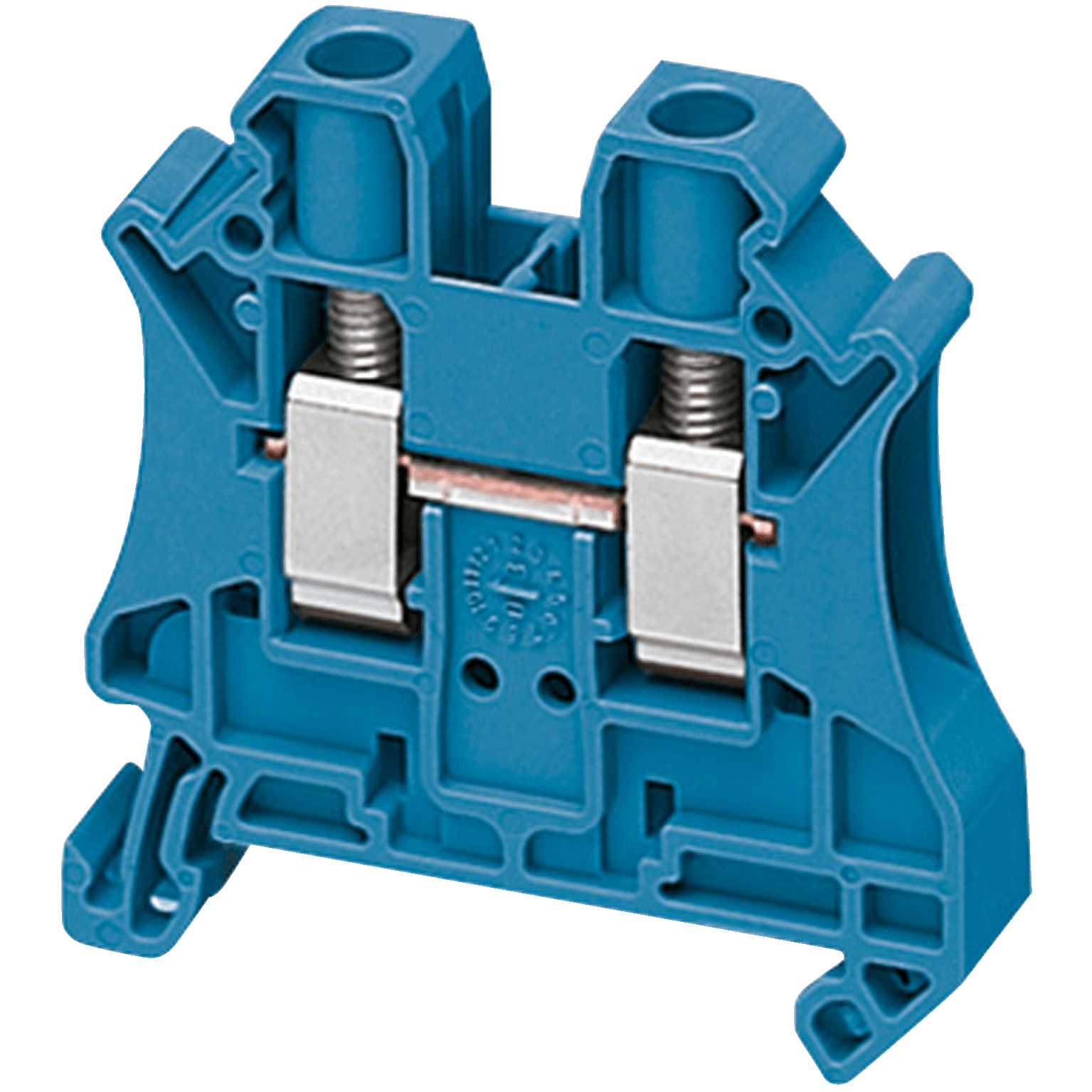 NSYTRV62BL - SCREW TERMINAL, FEED THROUGH, 2 POINTS, 6MM² , BLUE Schneider Electric