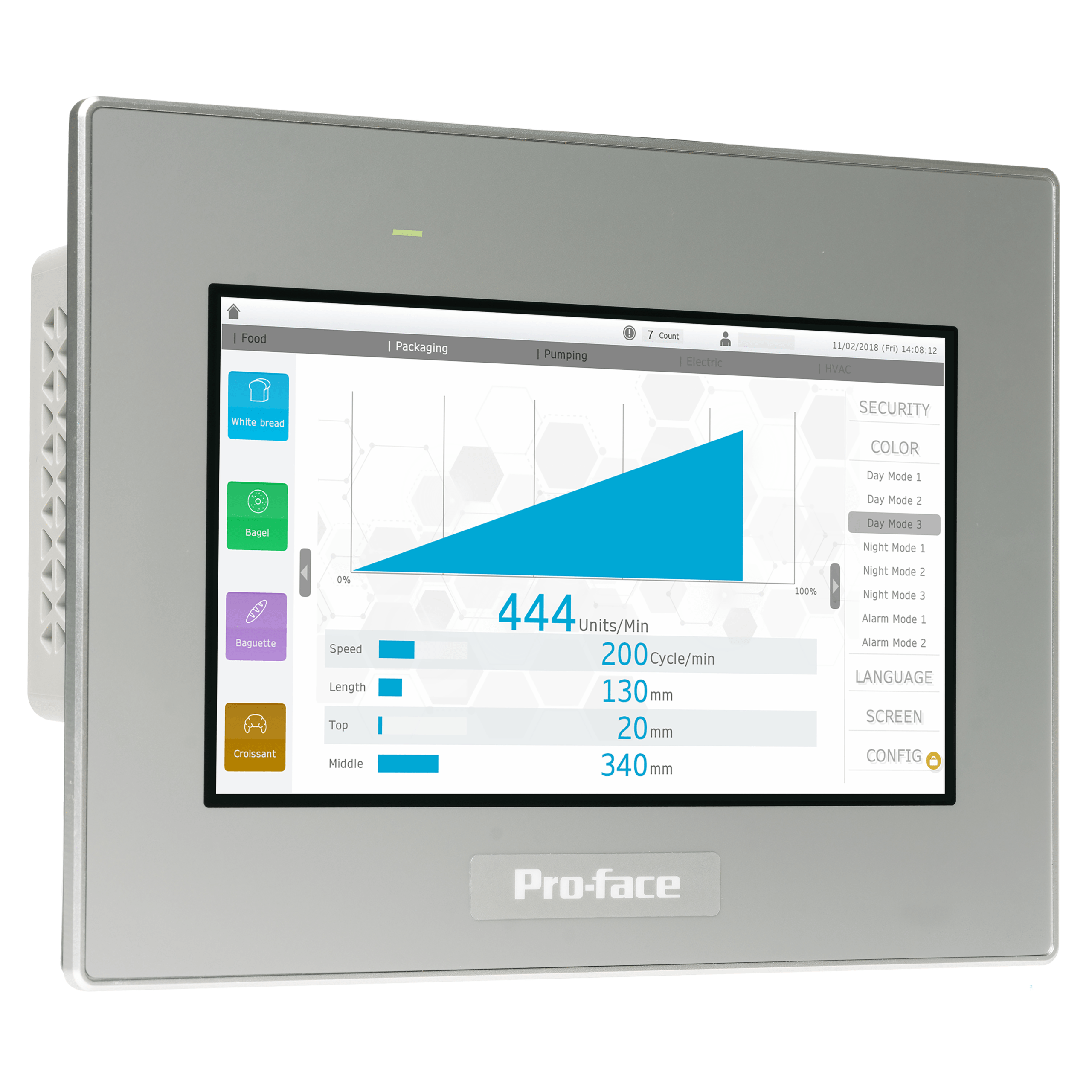 PFXST6400WAD – 7"W touch panel display, 2COM, 2Ethernet, USB host&device, 24VDC | Pro-face by Schneider Electric