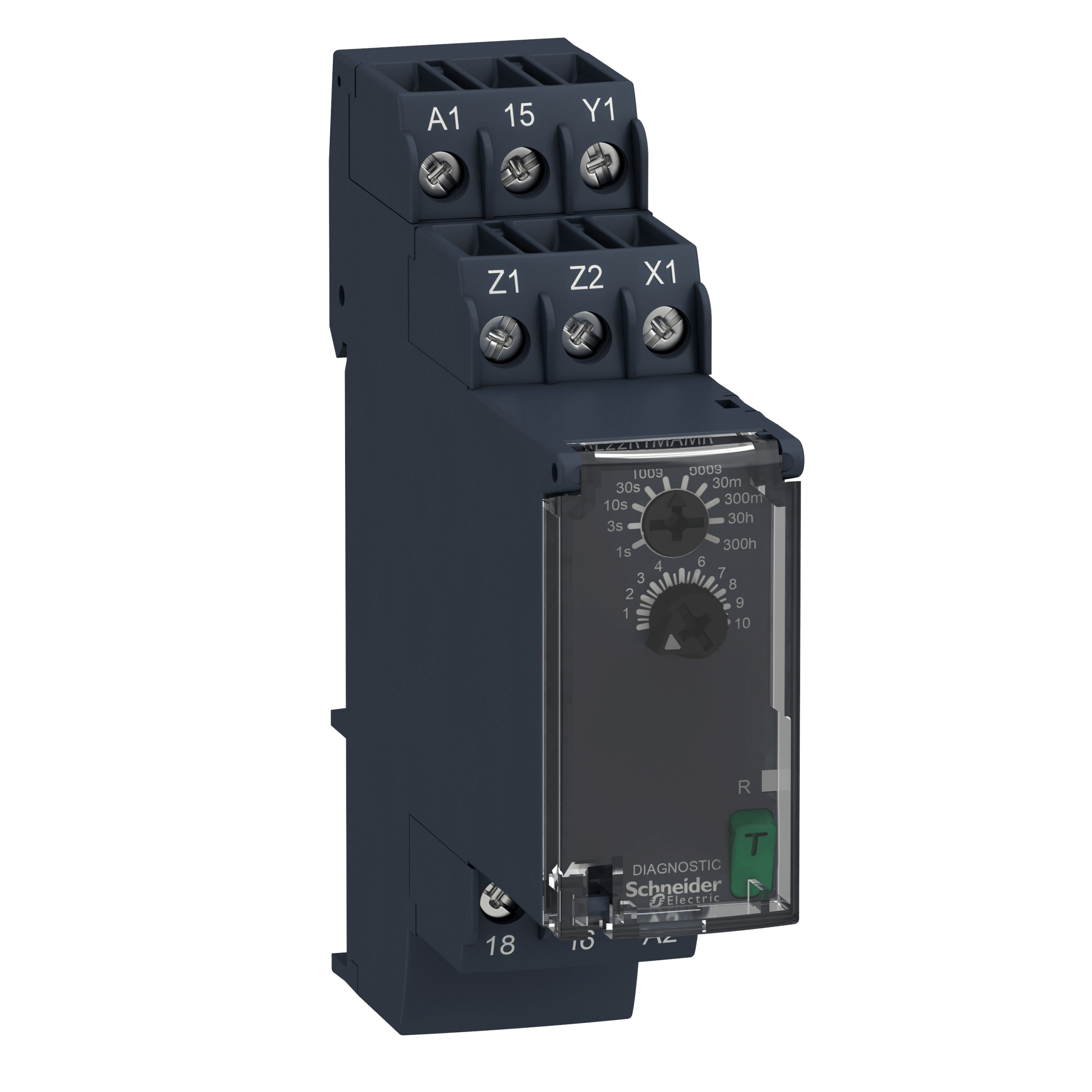 RE22R1MAMR - Harmony, Modular timing relay, 8 A, 1 CO, 0.05 s…300 h, on delay, 24...240 V AC/DC Schneider Electric
