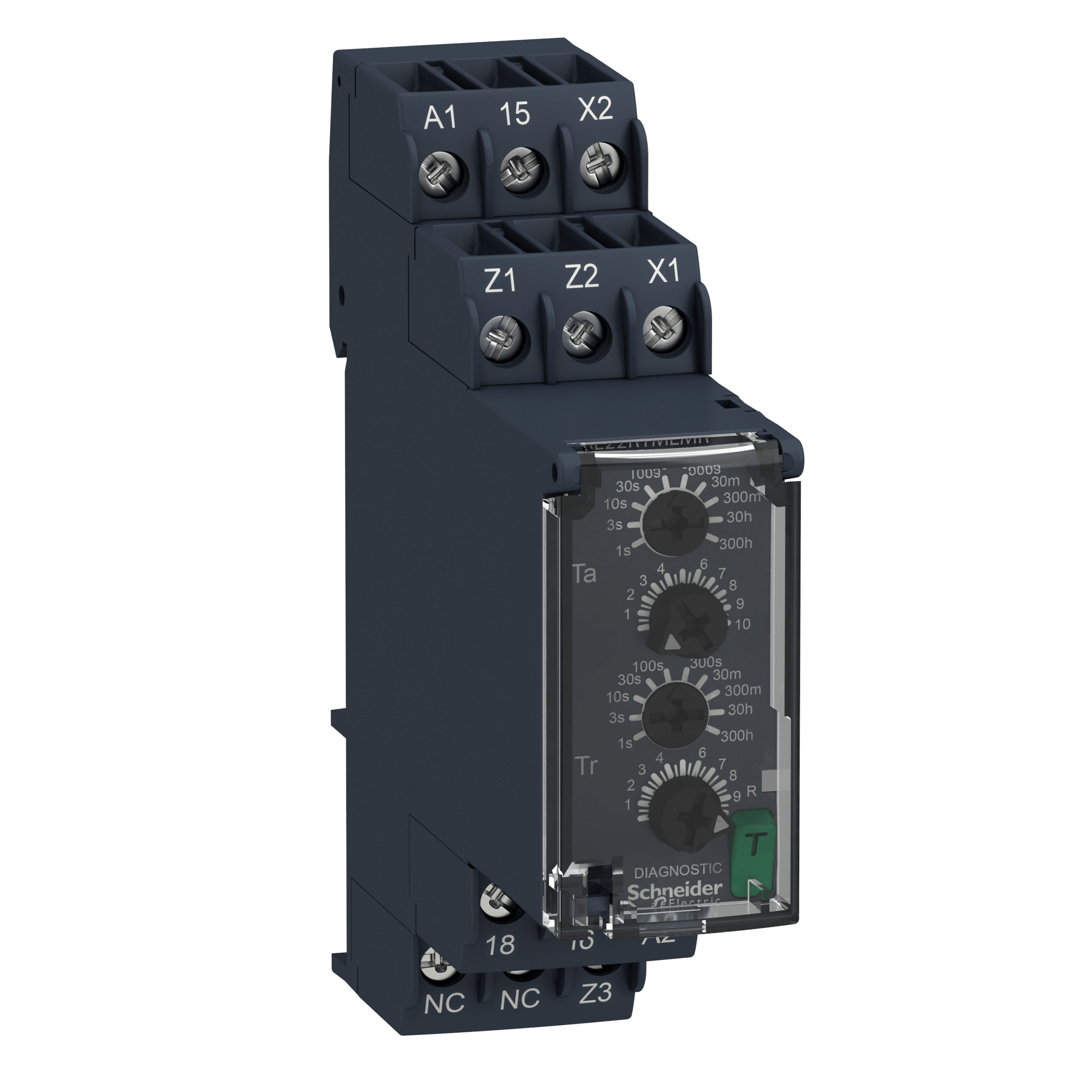 RE22R1MLMR - Harmony, Modular timing relay, 8 A, 1 CO, 0.05 s…300 h, asymmetrical flashing, 24...240 V AC/DC Schneider Electric