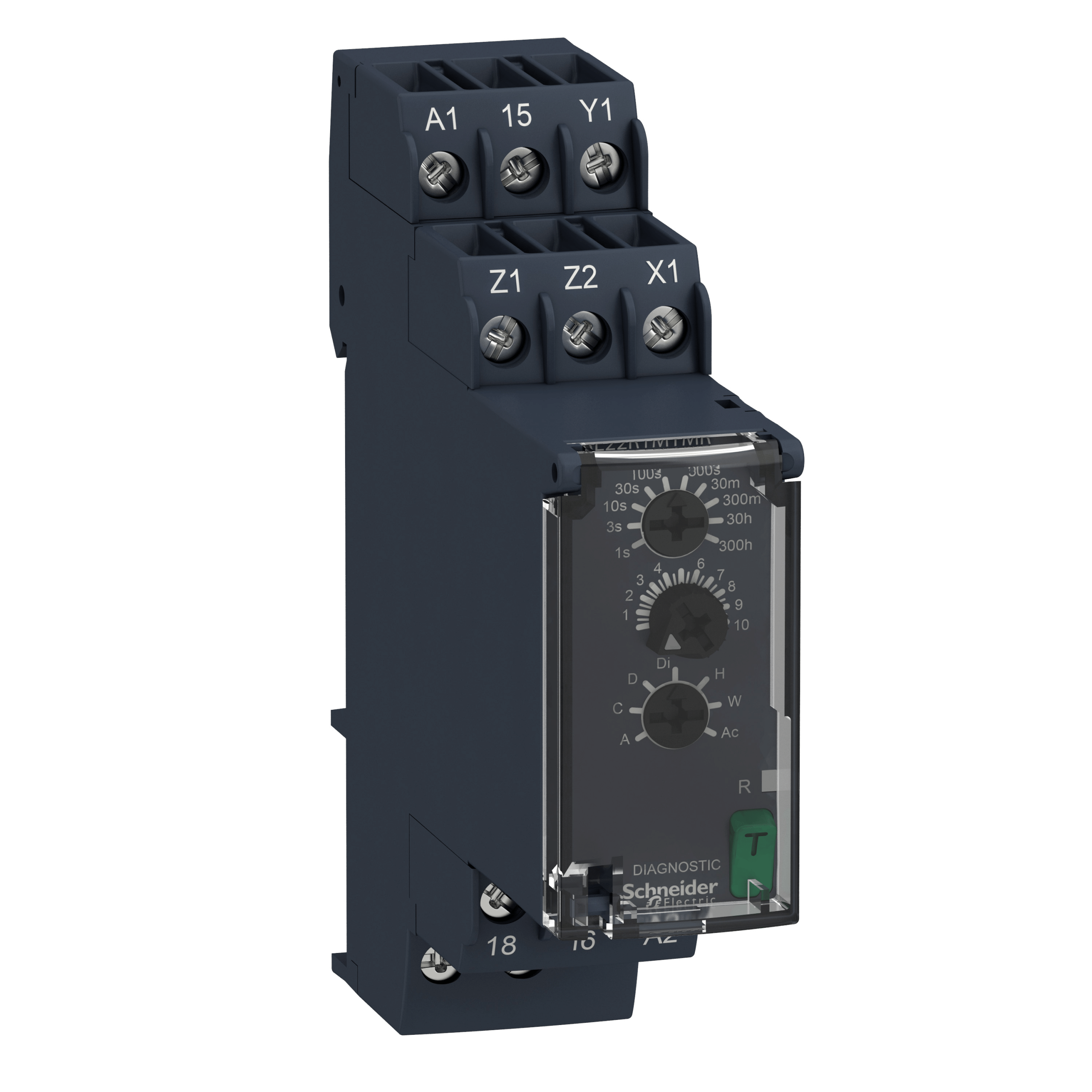 RE22R1MYMR - Harmony, Modular timing relay, 8 A, 1 CO, 0.05 s…300 h, multifunction, 24...240 V AC/DC Schneider Electric