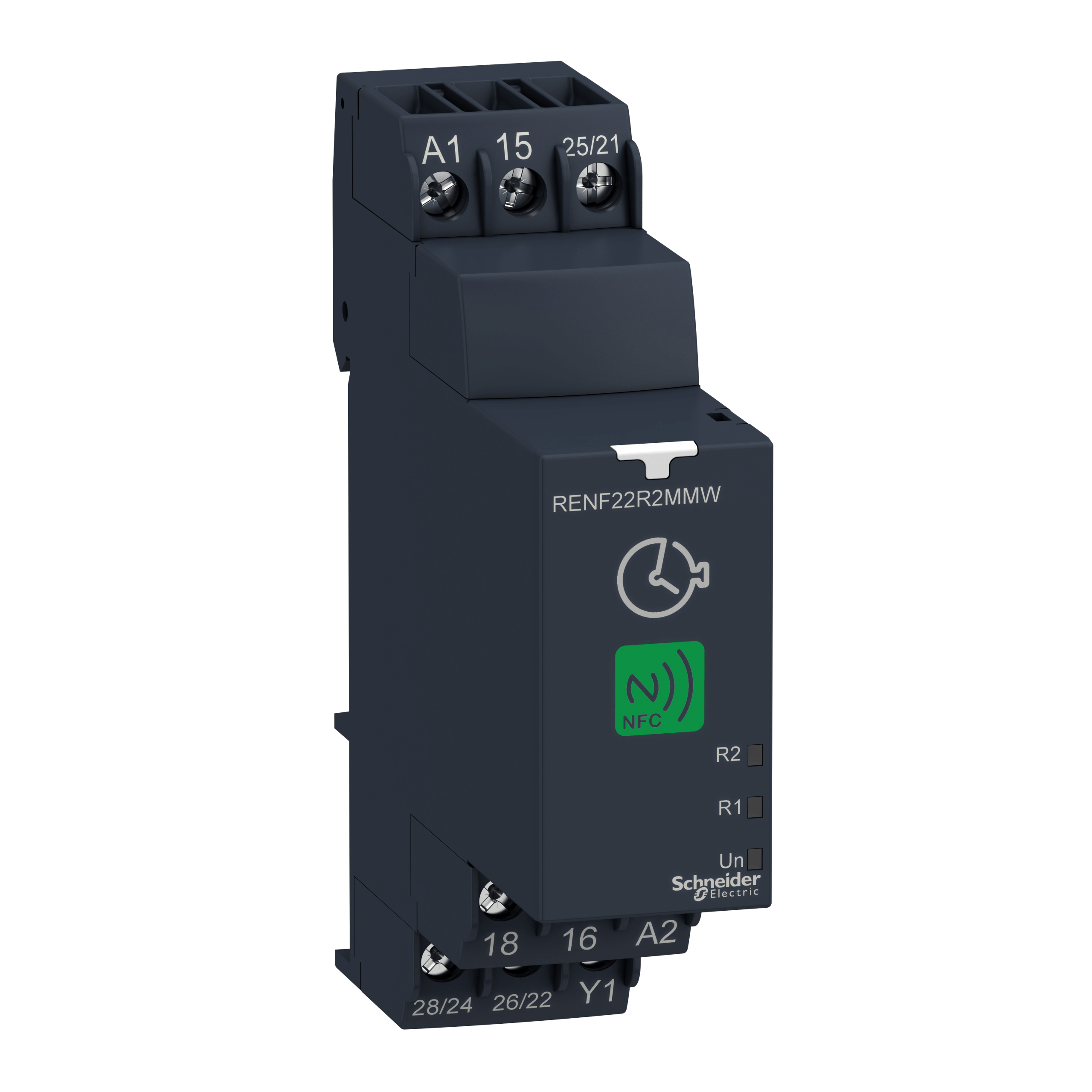 RENF22R2MMW - Harmony, NFC modular timing relay, 8 A, 2 CO, 0.1 s…999 h, multifunction, 24...240 V AC/DC Schneider Electric