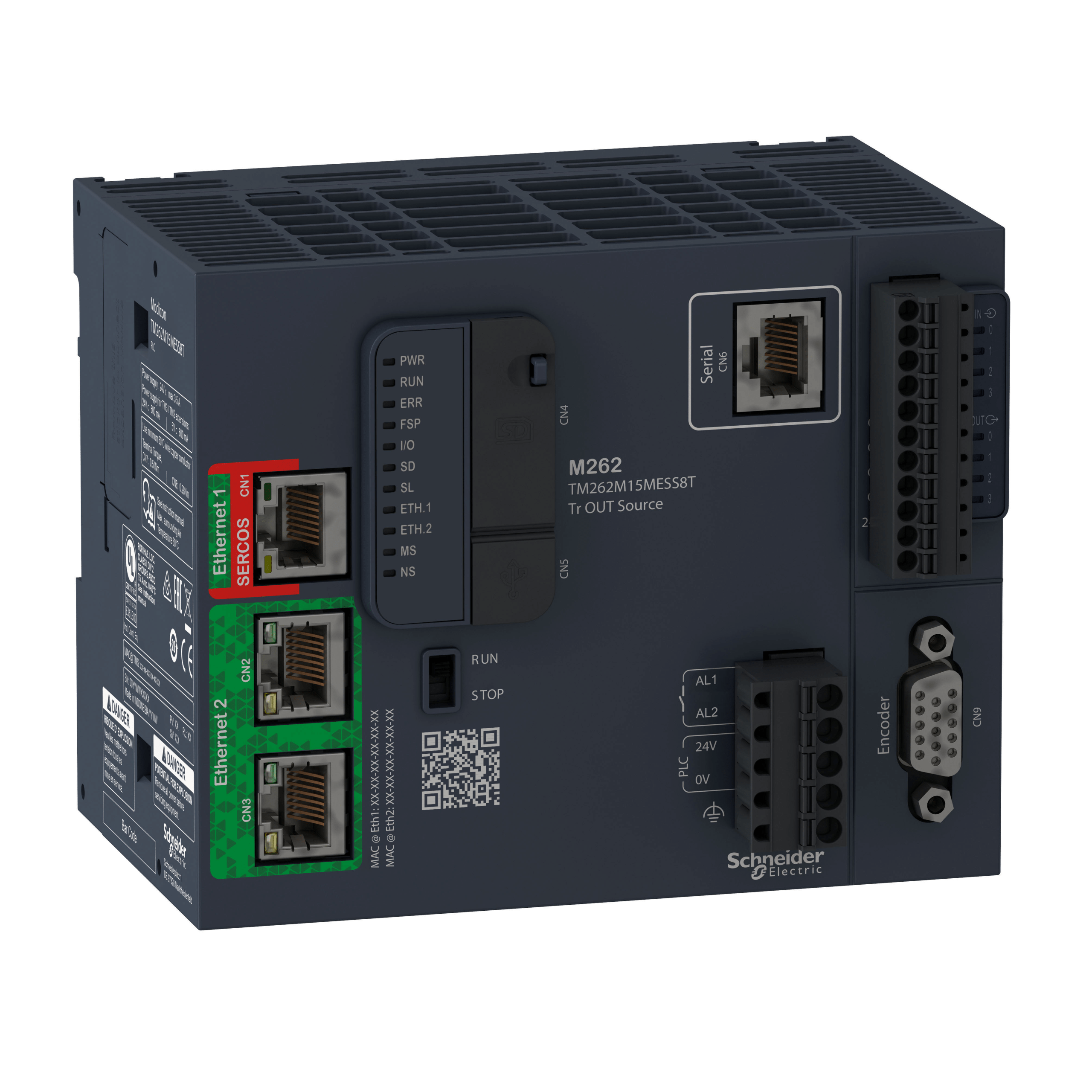TM262M15MESS8T - Motion controller, Modicon M262, 5ns/instruction, 4 axes, Ethernet, Sercos Schneider Electric