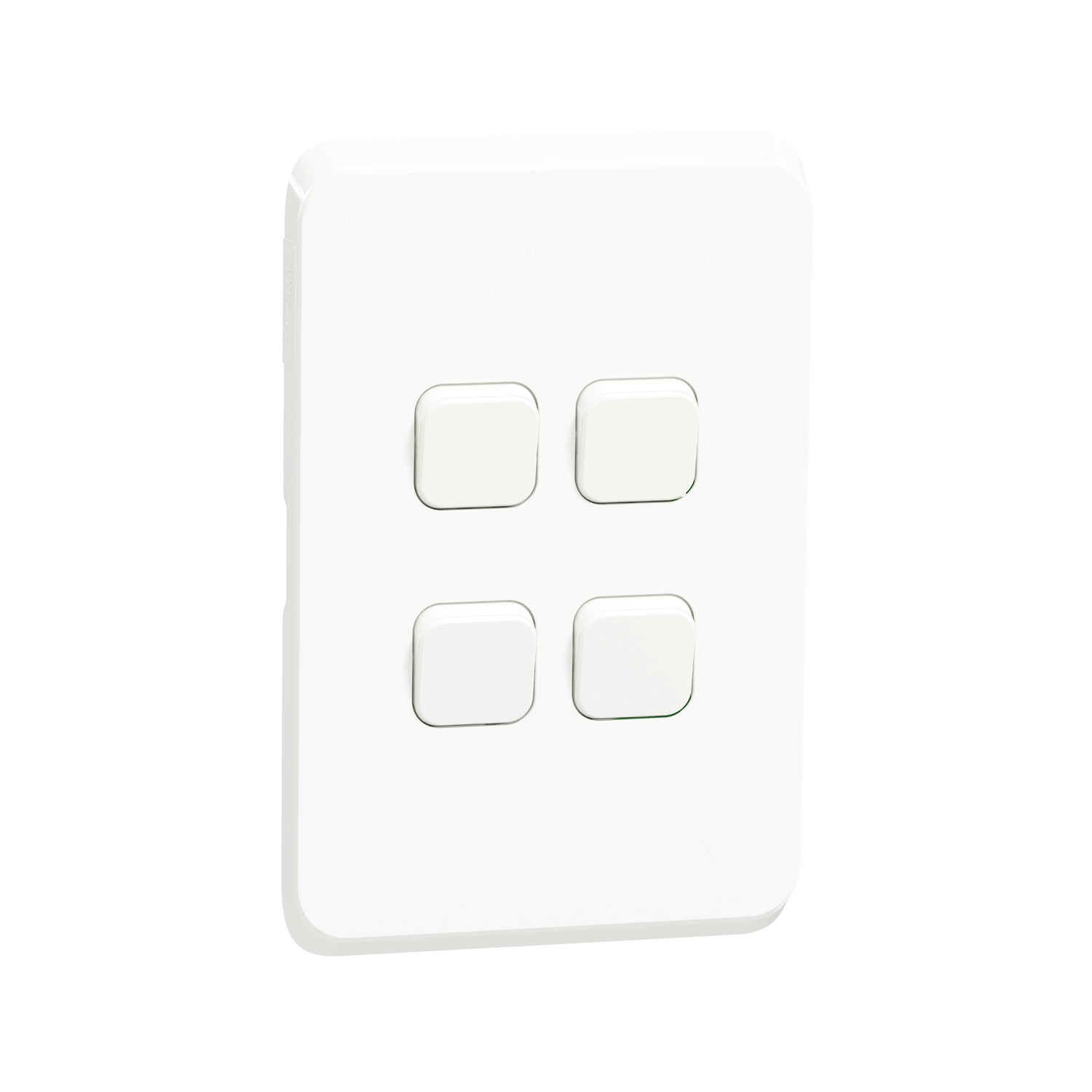 4014GC_XW – Iconic, cover frame with fixing frame, vertical, 4 rockers, white | Schneider Electric