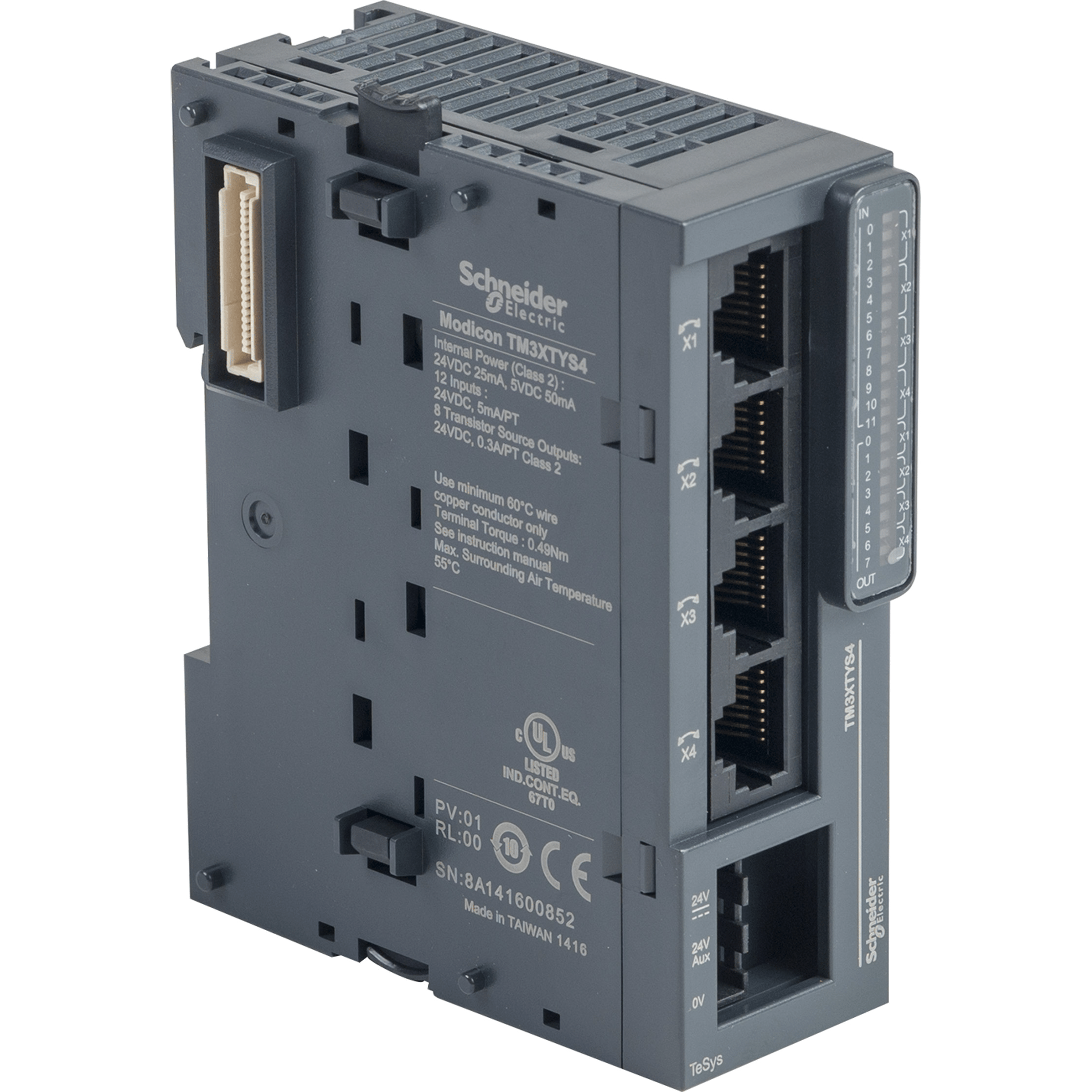 TM3XTYS4 - Parallel interface module, Modicon TM3, 4 Tesys motors Schneider Electric