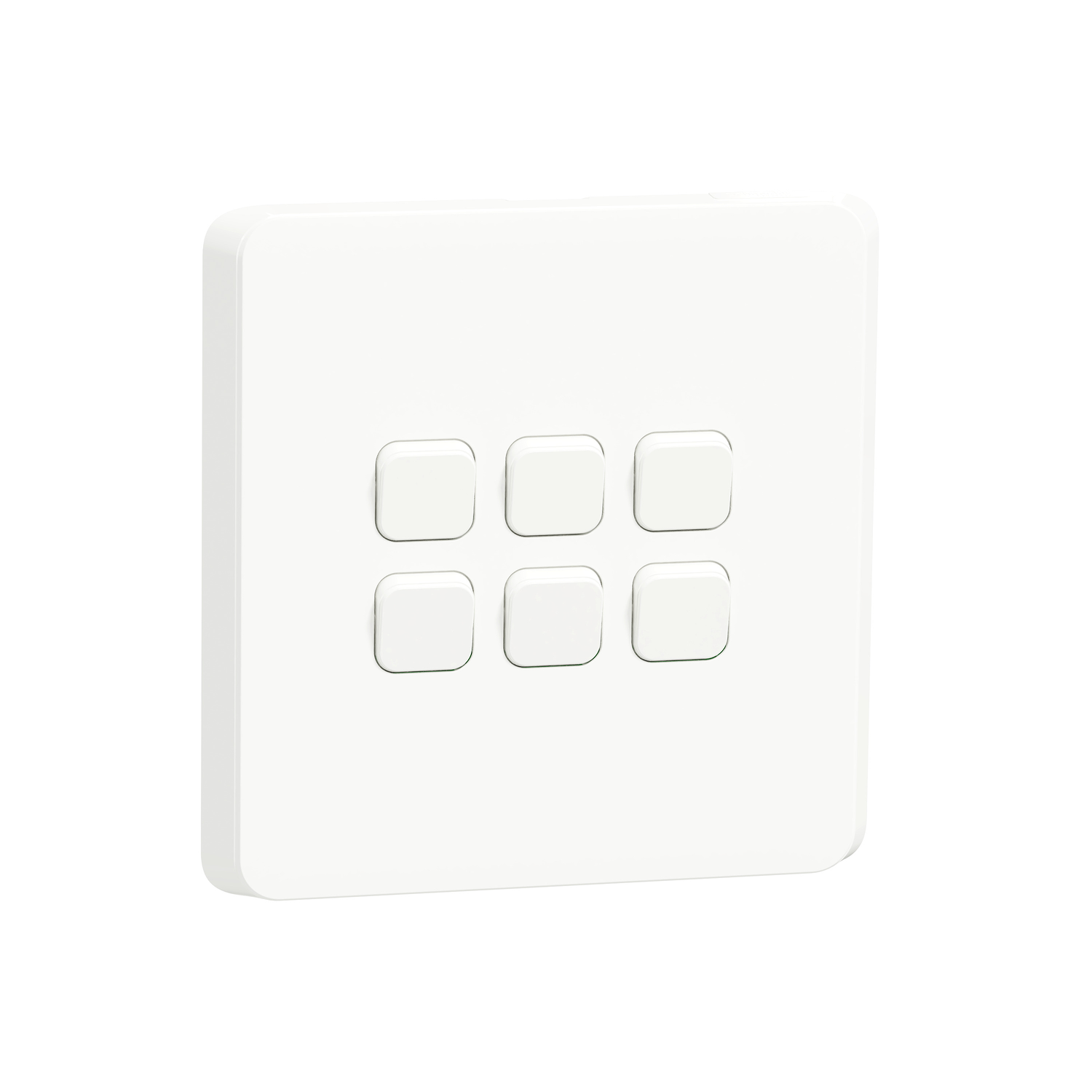 4044GC6L_XW – Iconic, cover frame with fixing frame, horizontal, 6 rockers, white | Schneider Electric