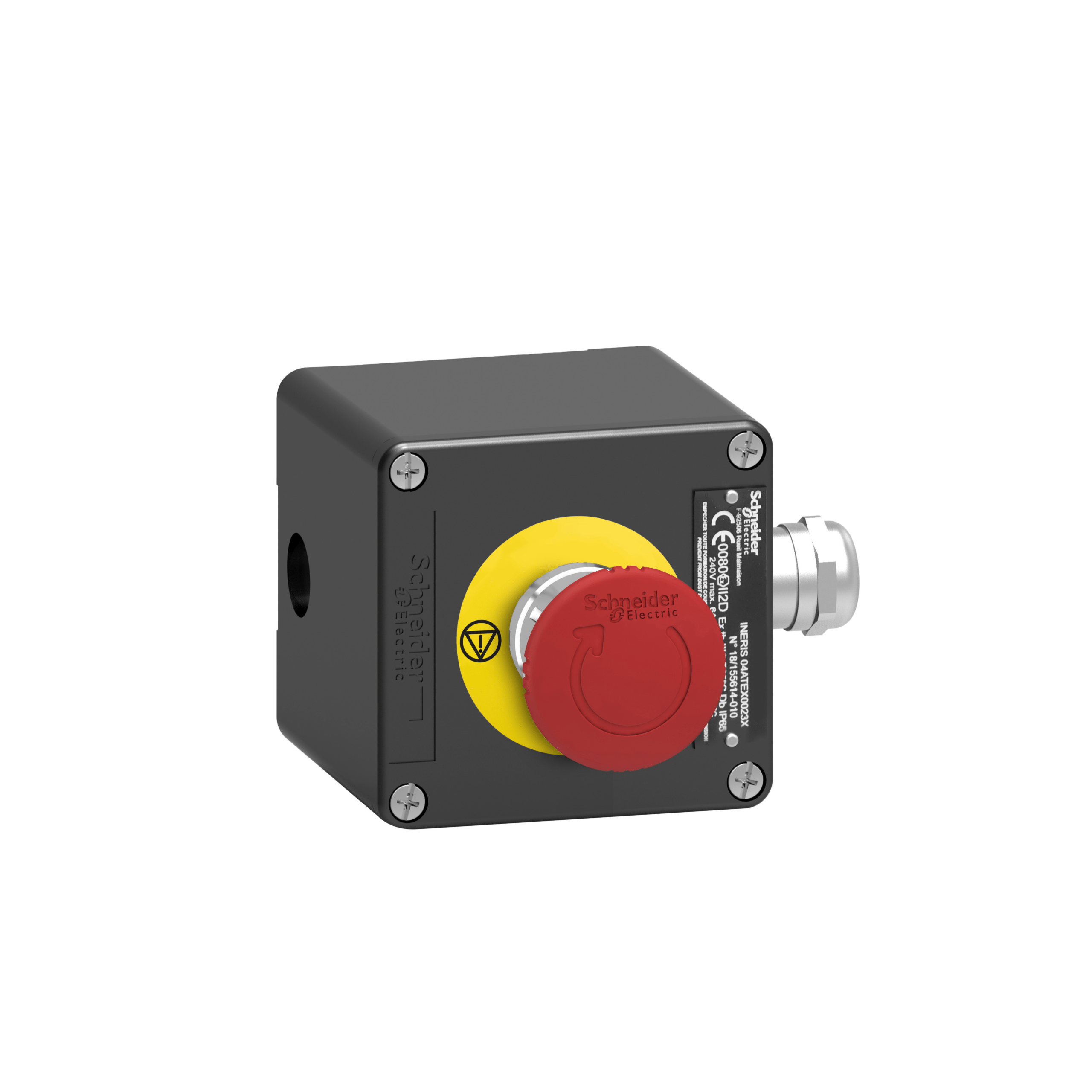 XAWF178EX - Control station, metal, Emergency stop function, 1 mushroom head push button Ø 40, red, 1 NC + 1 NC, ATEX Schneider Electric