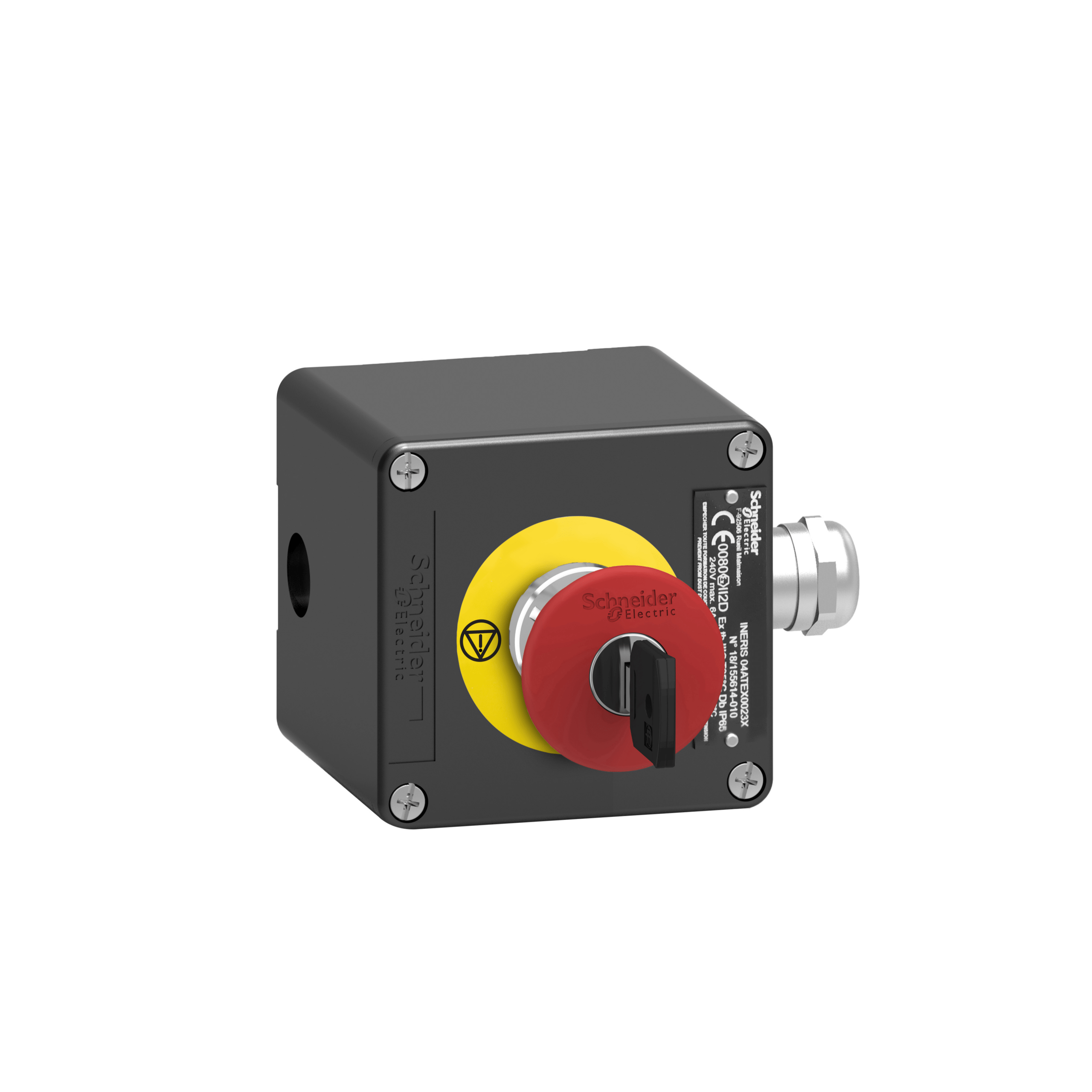 XAWF188EX - Control station, metal, Emergency stop function, 1 mushroom head push button Ø 40, red, 1 NC + 1 NC, ATEX Schneider Electric