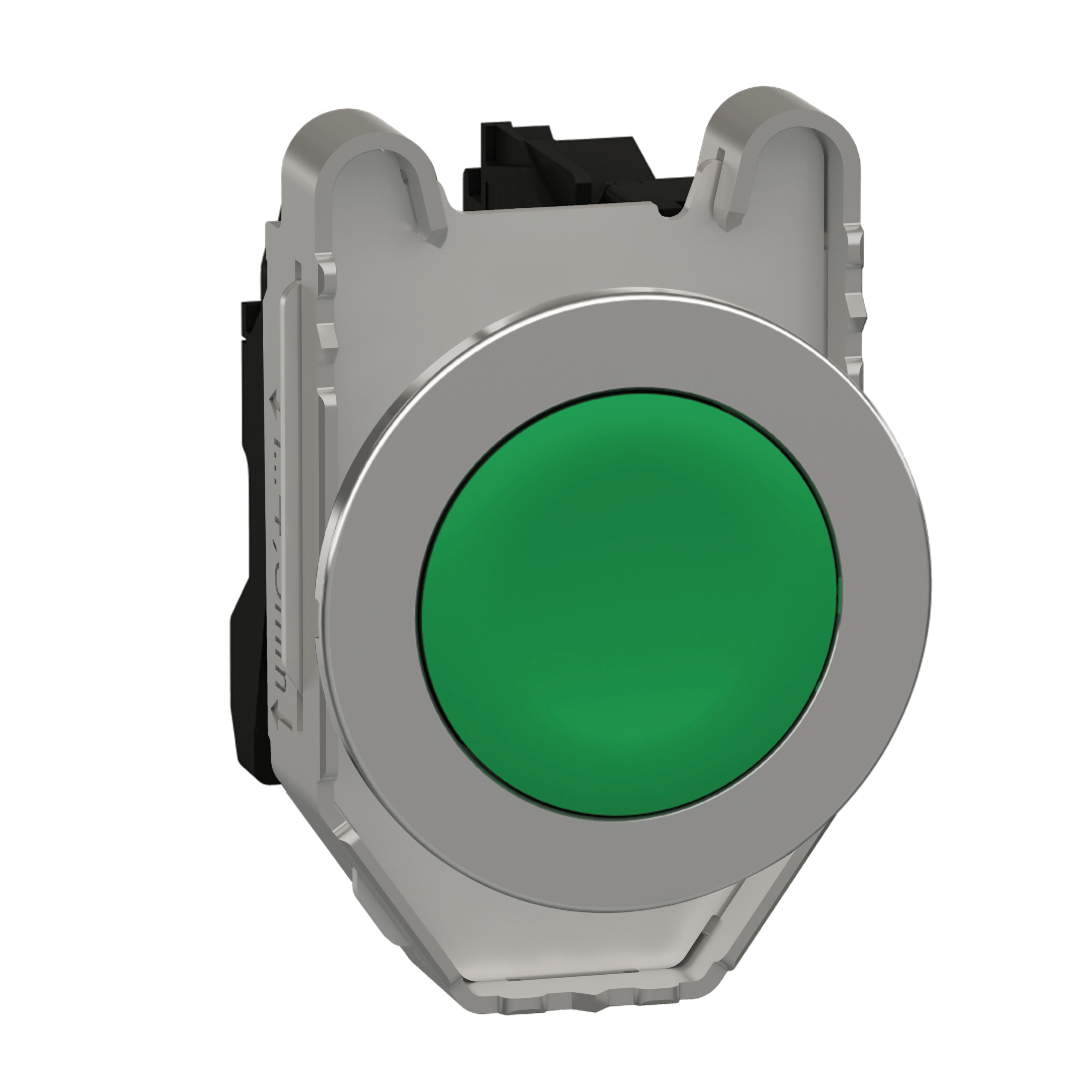 XB4FA31 – Harmony XB4, Push button flush mounted, metal, green, Ø30, spring return, unmarked, 1 NO | Schneider Electric