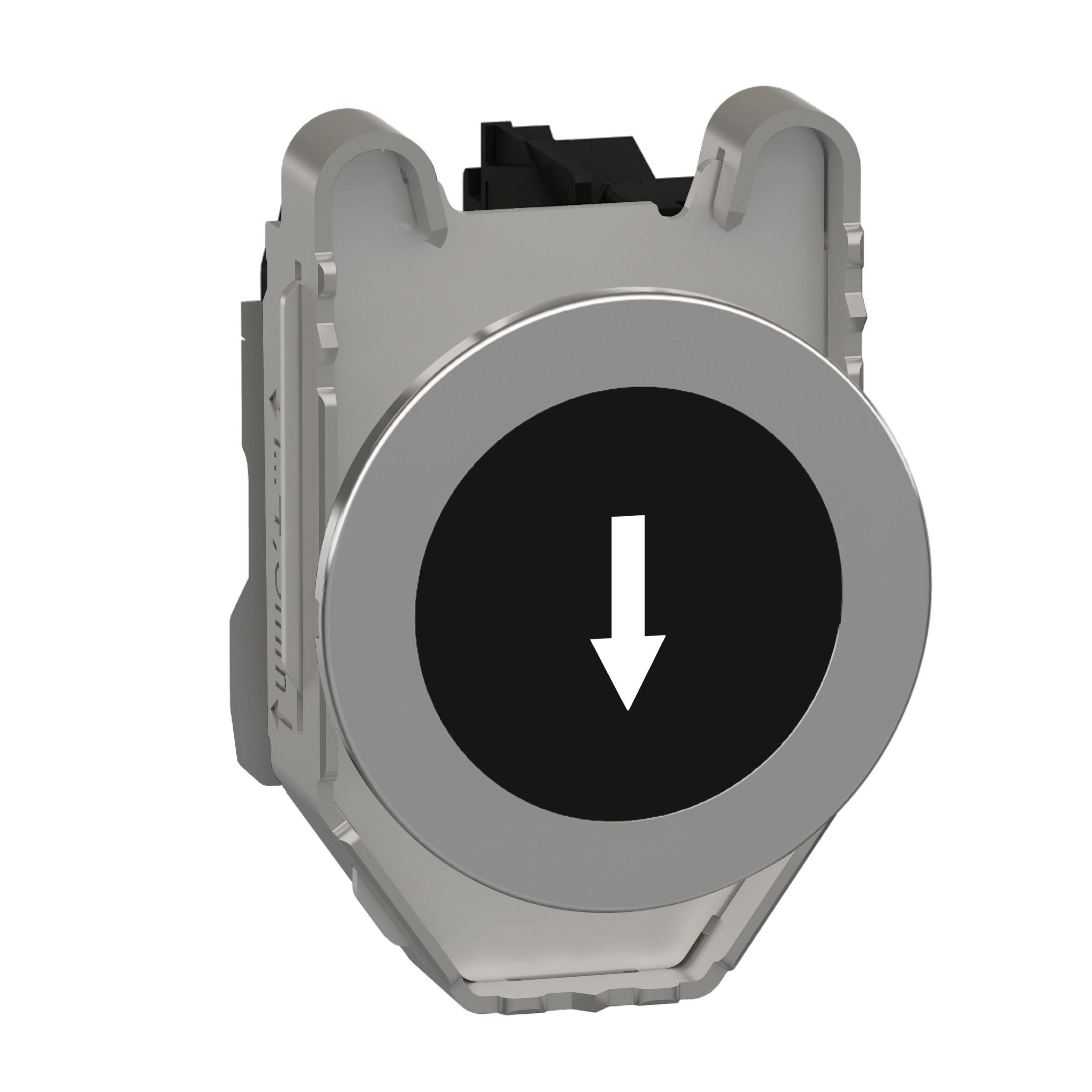 XB4FA3351 – Harmony XB4, Push button flush mounted, metal, black, Ø30, spring return, marked DOWN ARROW, 1 NO | Schneider…