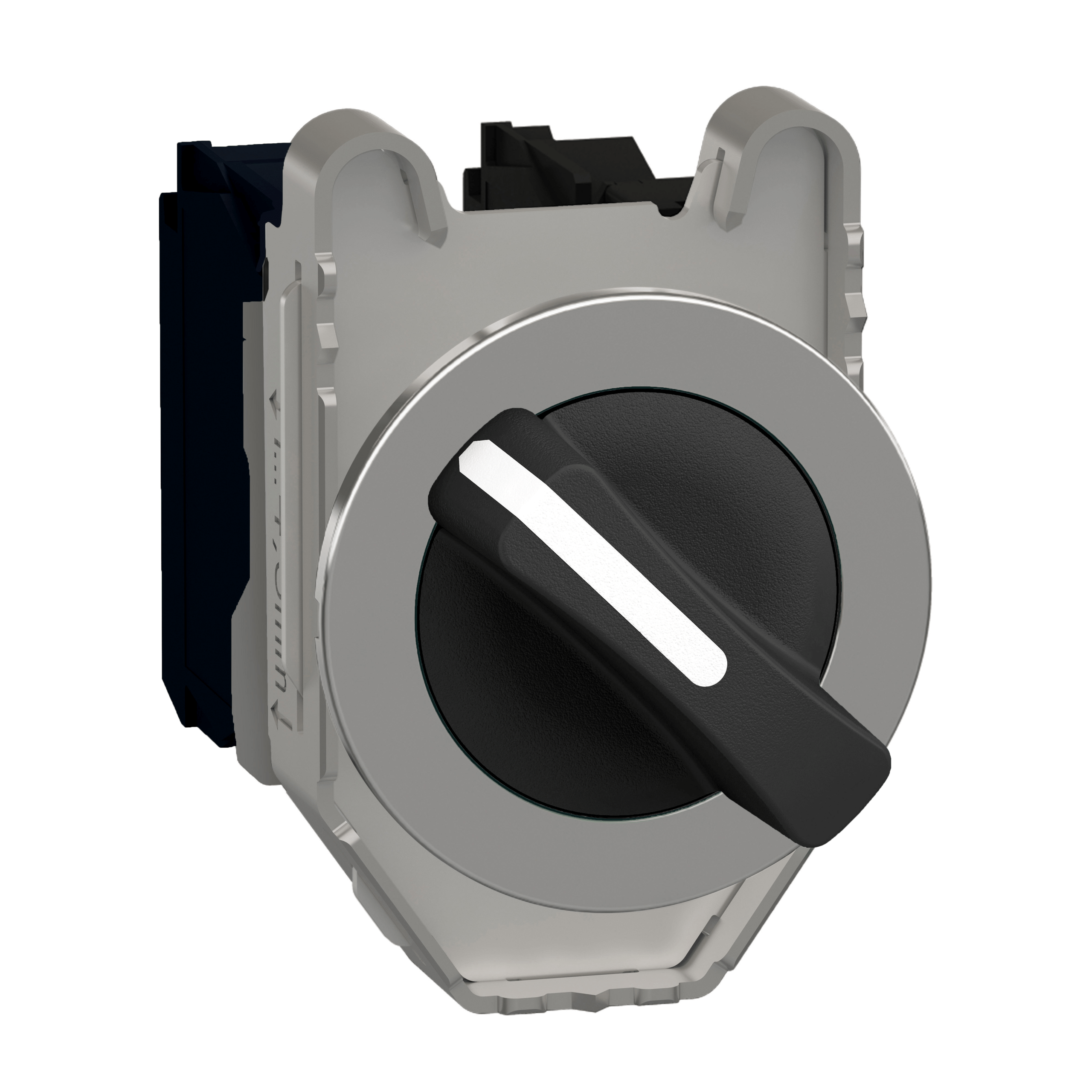 XB4FD25 – Harmony XB4, Selector switch flush mounted, metal, black, Ø30, 2 positions, stay put, 1NO 1 NC | Schneider Electric