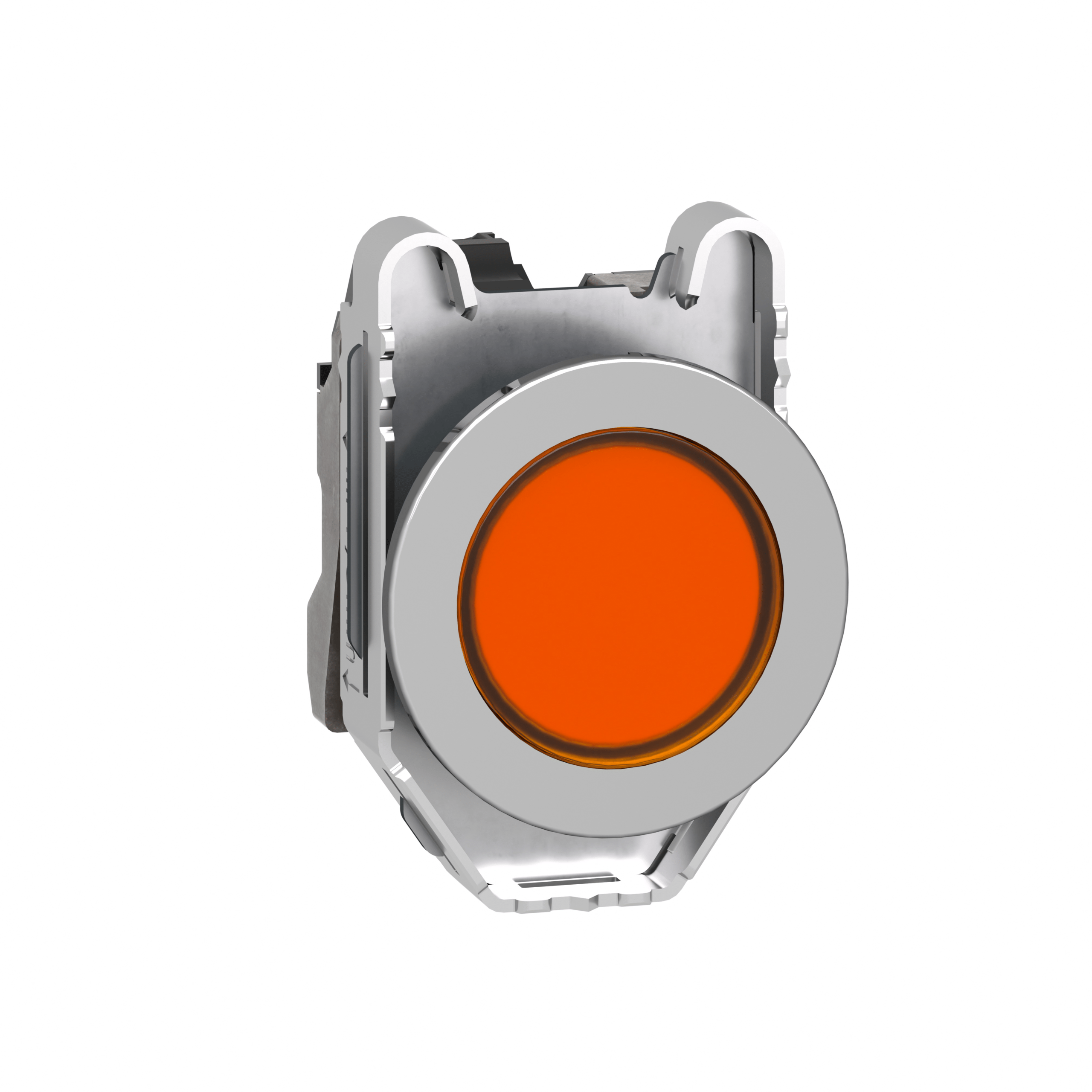 XB4FVG5 - Harmony XB4, Pilot light flush mounted, metal, orange, Ø30, plain lens with integral LED, 110…120 V AC Schneider Electric