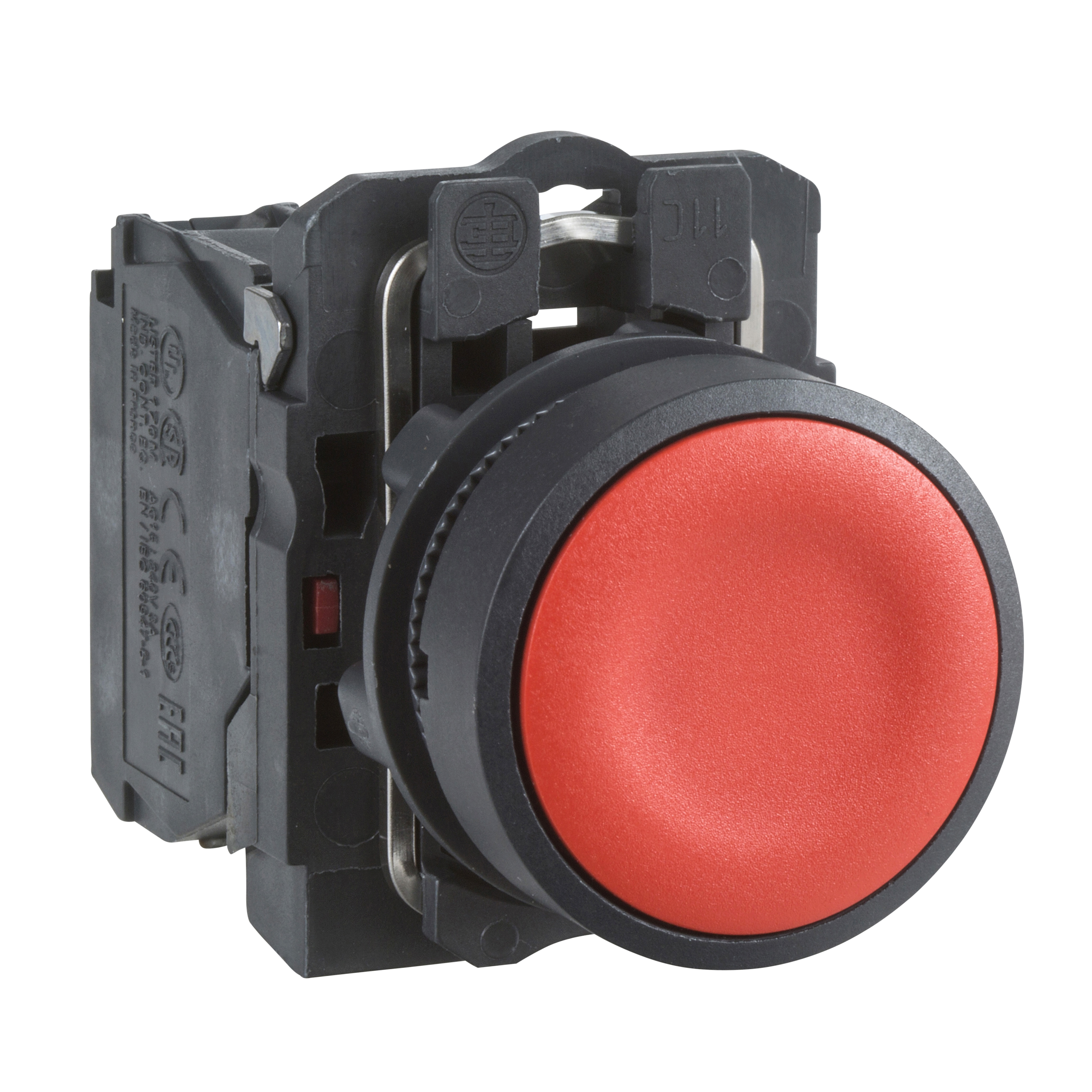 XB5AA42N - Push button, Harmony XB5, red flush pushbutton 1 NC spring return Schneider Electric