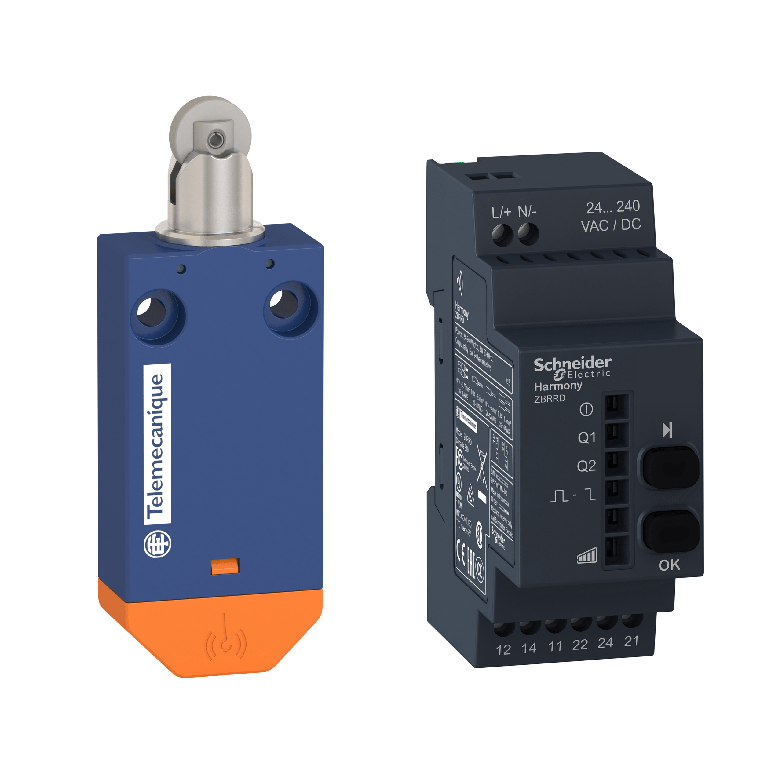 XCMWD02 - Wireless pack, Limit switches XC Standard, limit switch XCMW, of XCMW102 + receiver 2 relays Telemecanique Sensors