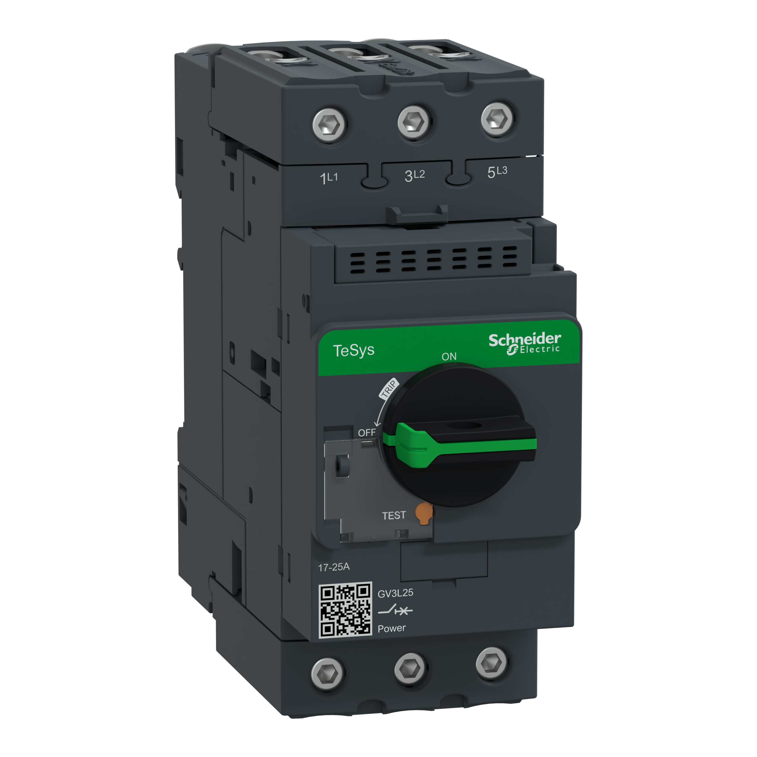 GV3L25 - Motor circuit breaker, TeSys GV3, 3P, 25 A, magnetic, rotary handle, EverLink terminals Schneider Electric