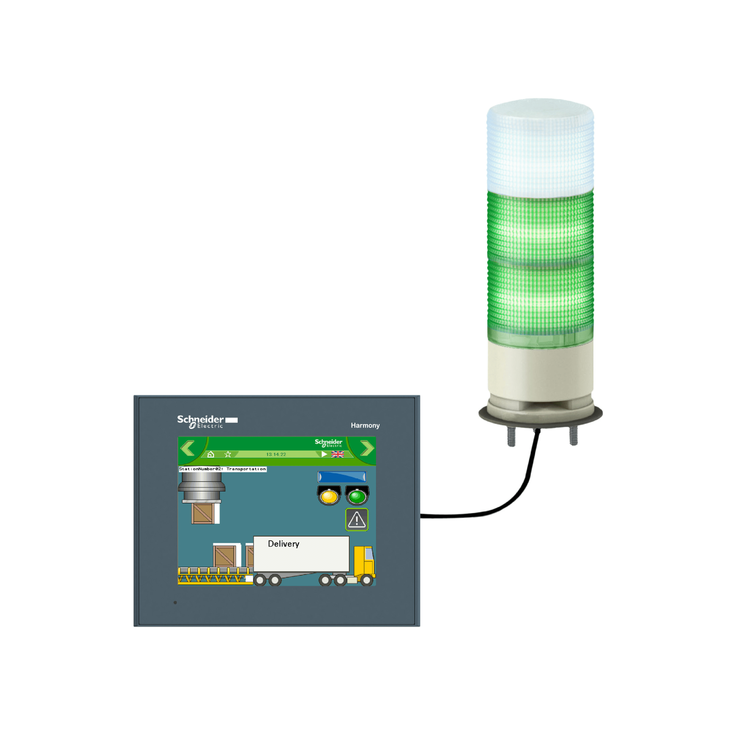 XVGU3SWV – USB configurable monolithic tower light, Harmony XVGU, Multi color Programmable lights -60 mm, steady/flashing LED buzzer | Schneider Electric