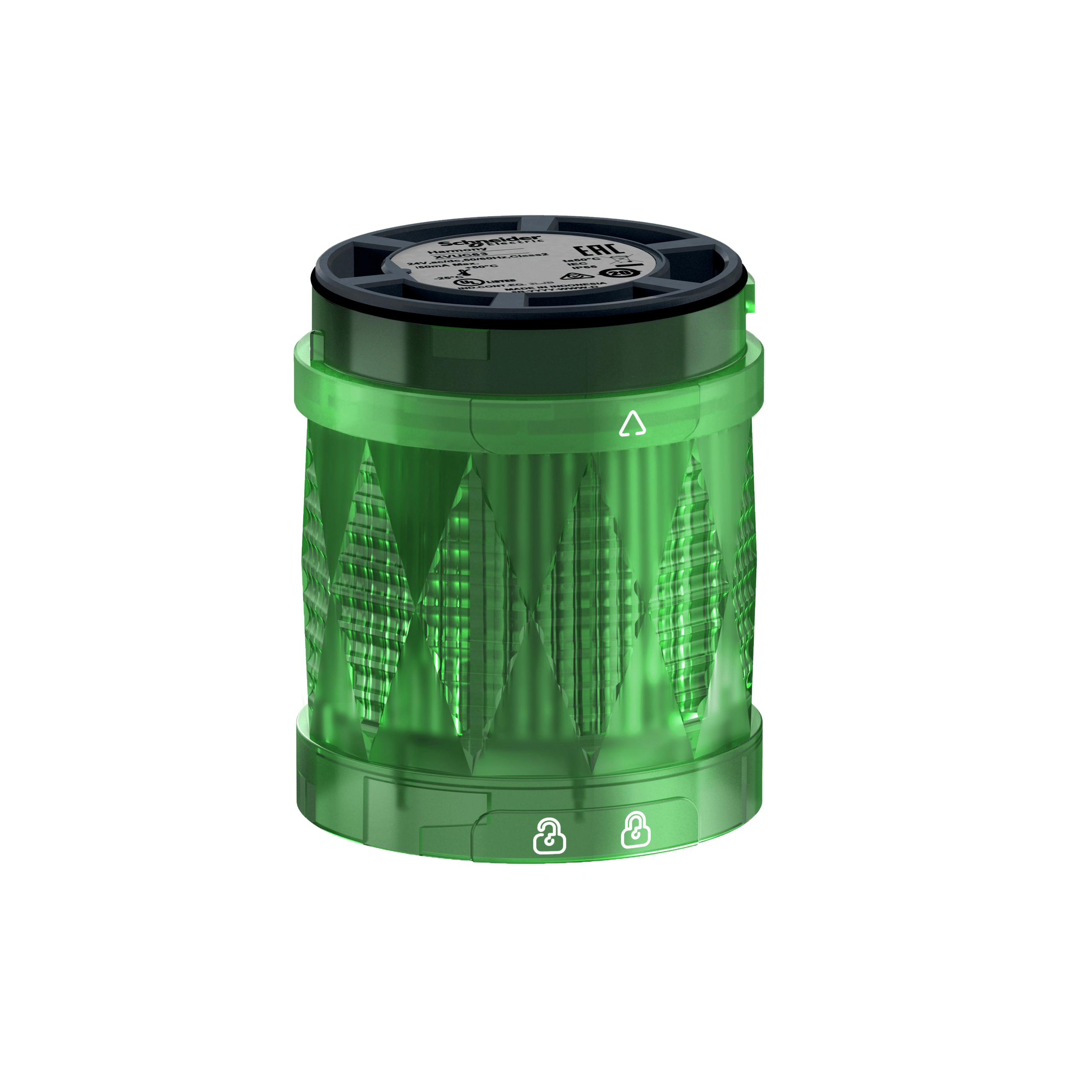 XVUC63 - Harmony XVU, Illuminated LED unit for modular tower lights, green, Ø60, high flashing, IP65, 24 V AC/DC Schneider Electric