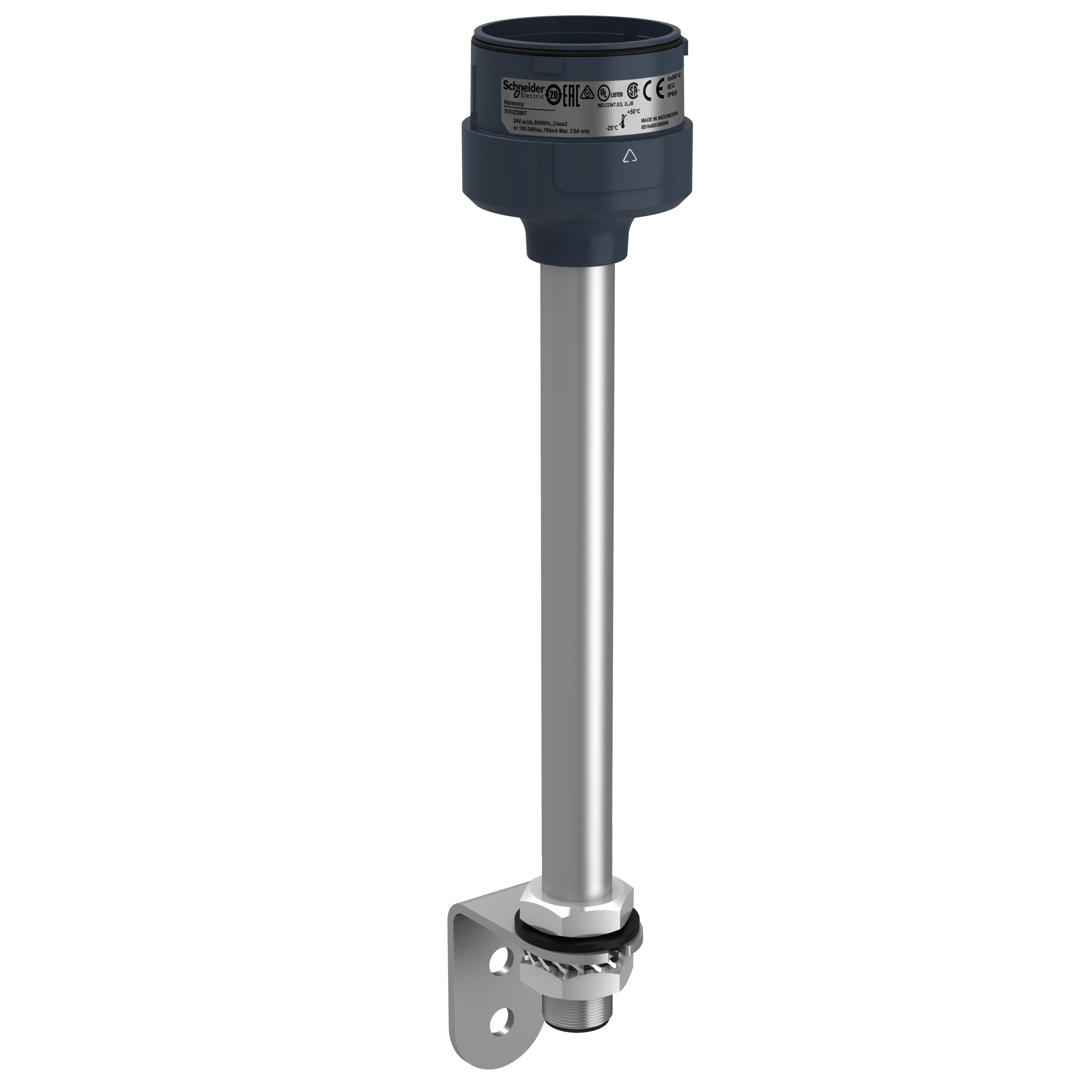 XVUZ250T - Harmony XVU, Fixing metal bracket with 250 mm aluminium pole for modular tower lights, black, Ø60 Schneider Electric