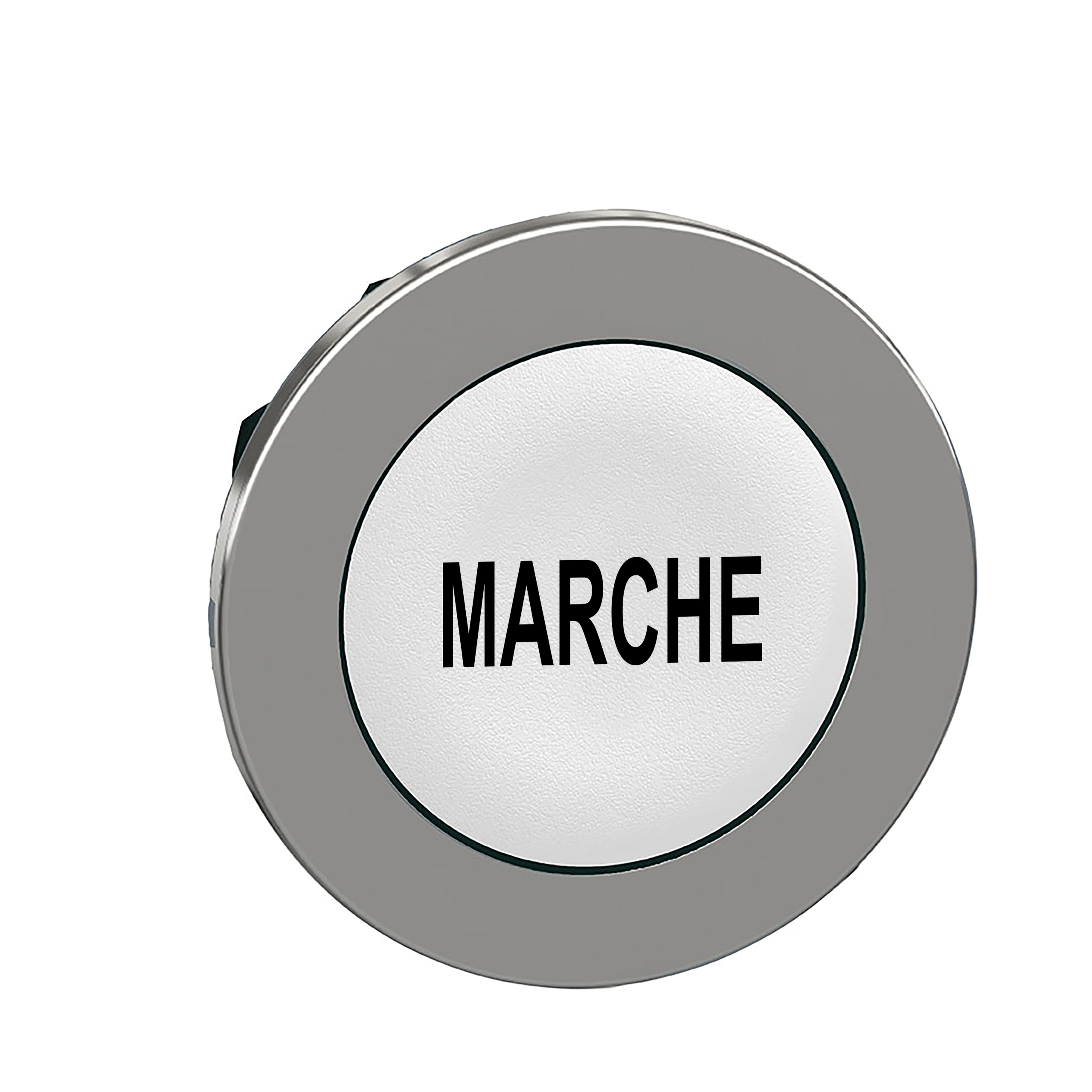 ZB4FA142 – Head for non illuminated push button, Harmony XB4, flush mounted white flush caps pushbutton black marked march…