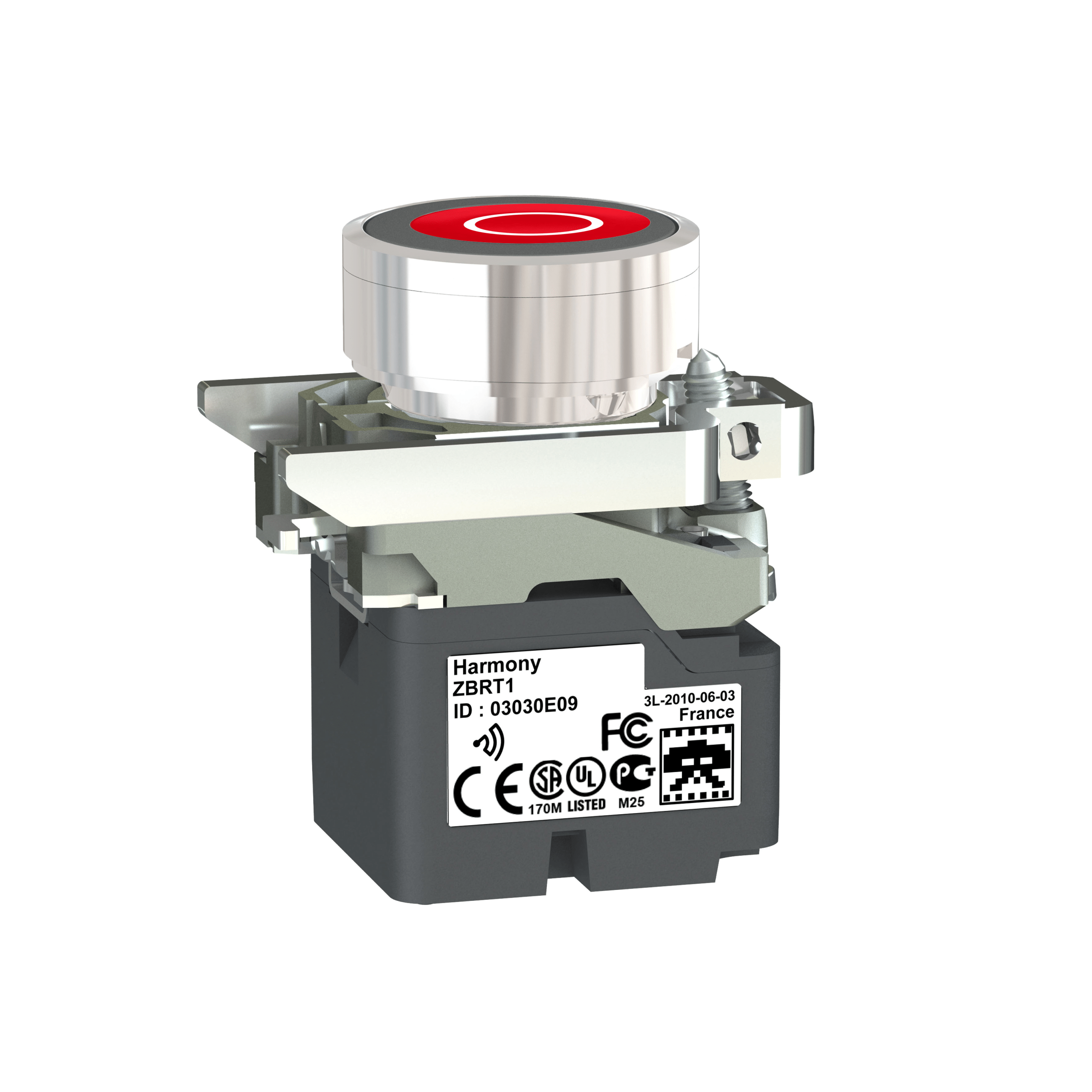 ZB4RTA432 – Wireless and batteryless pushbutton, push only, ø22 metal head, red cap | Schneider Electric