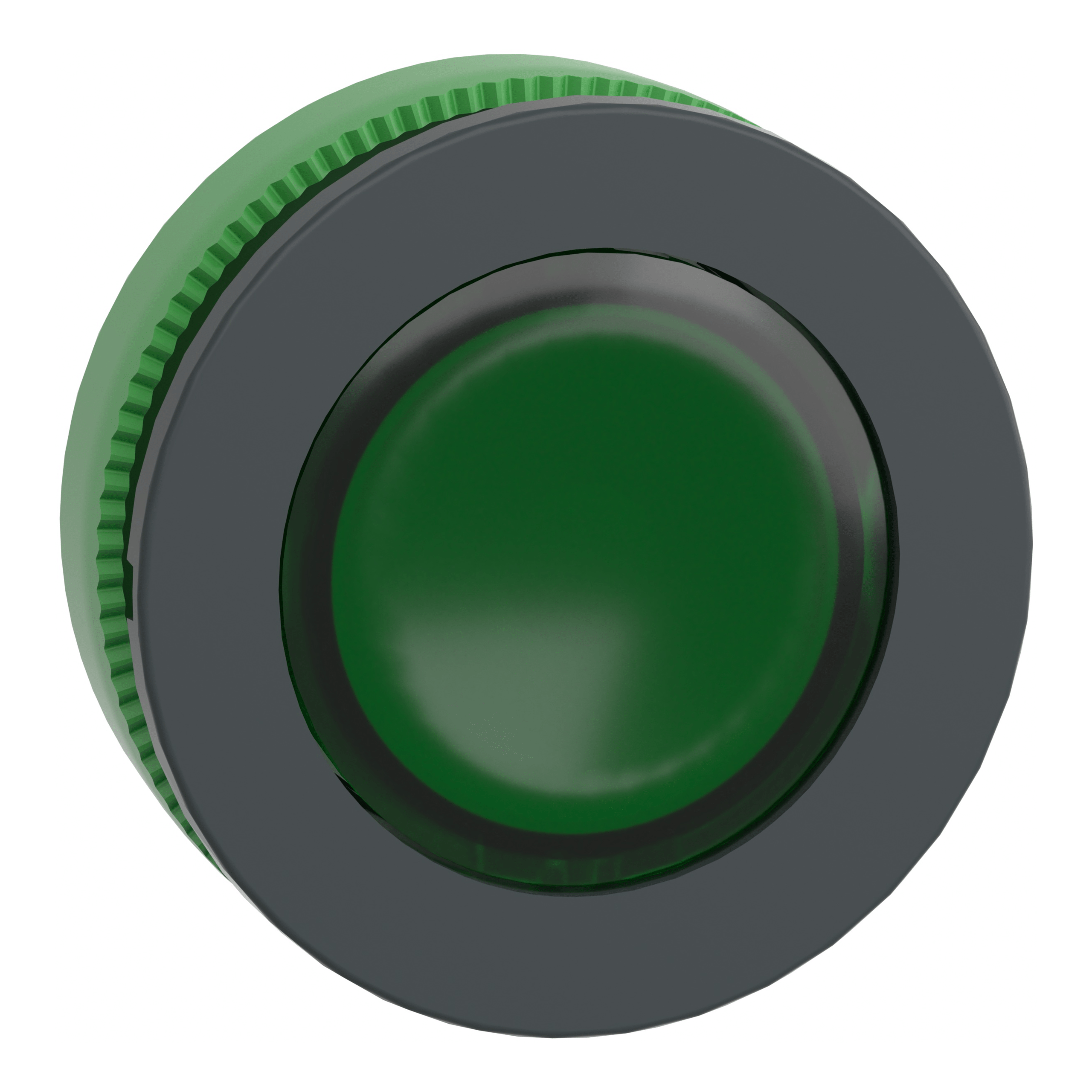 Head for illuminated push button, Harmony XB5, flush mounted green flush caps pushbutton integral led Schneider Electric