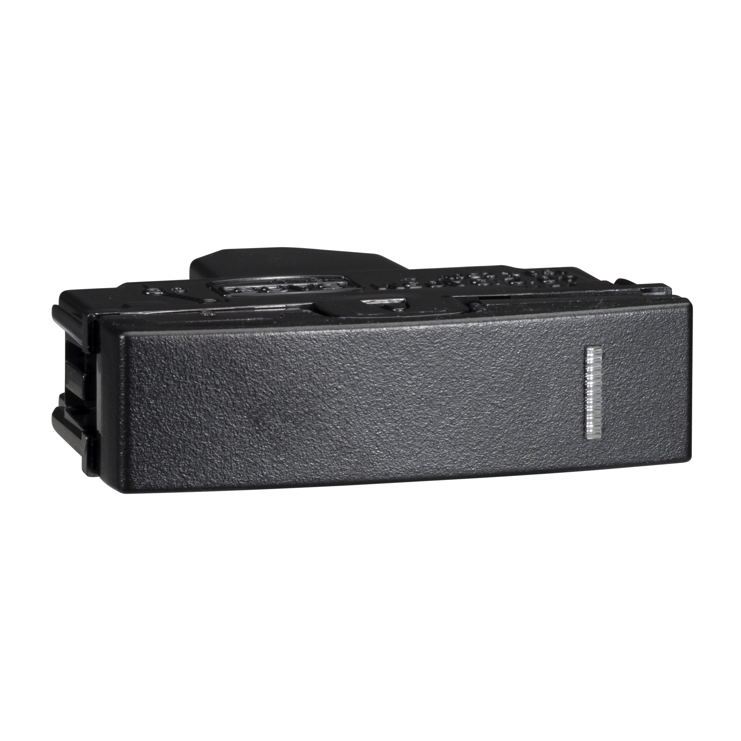 ZZA_40/1/2A0.5MBK - Half standard single pole,1way switch module (half module wide) - black Schneider Electric