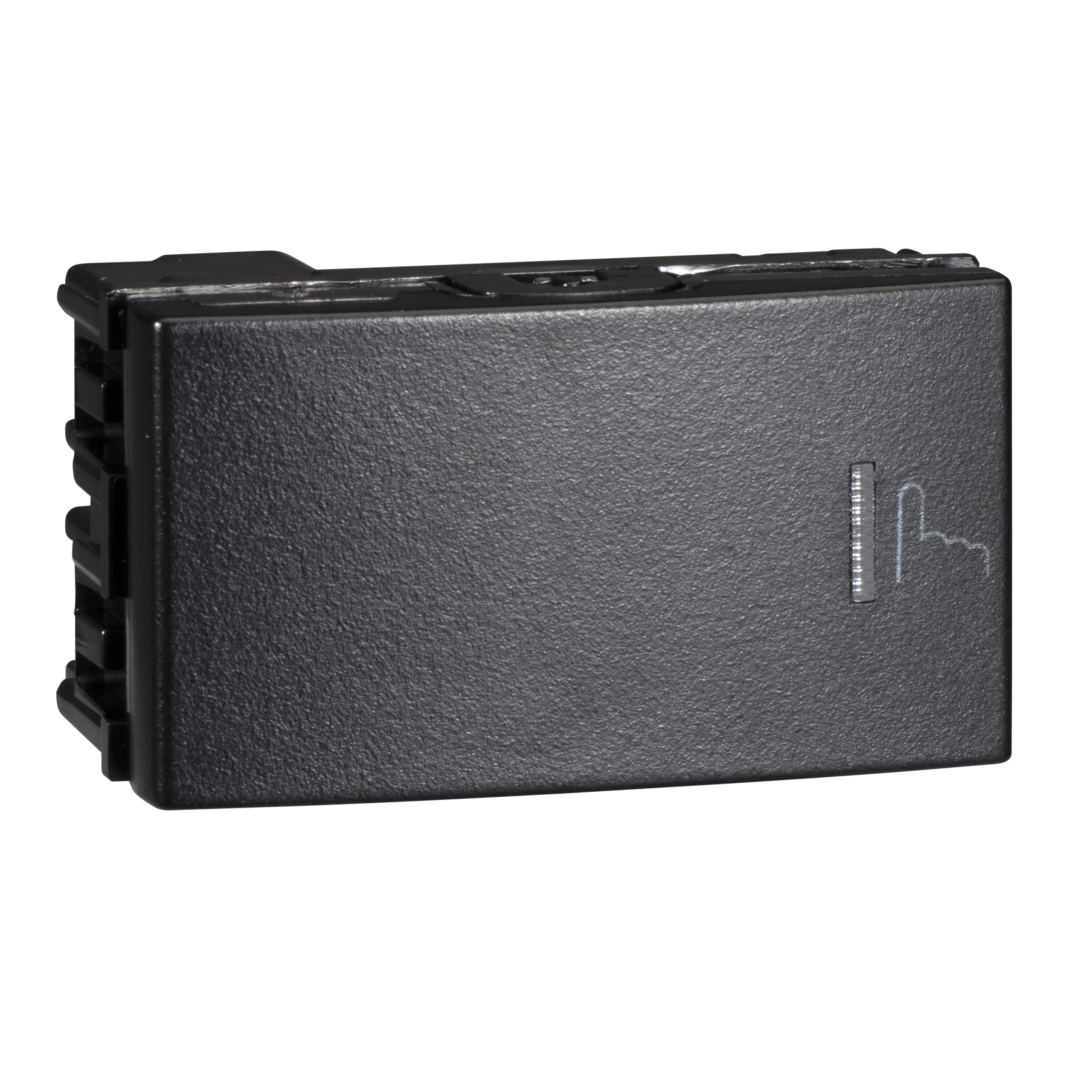 ZZA_40MFPBK - Finger press switch (standard single pole, 2 way switch - 1 module wide) - black Schneider Electric