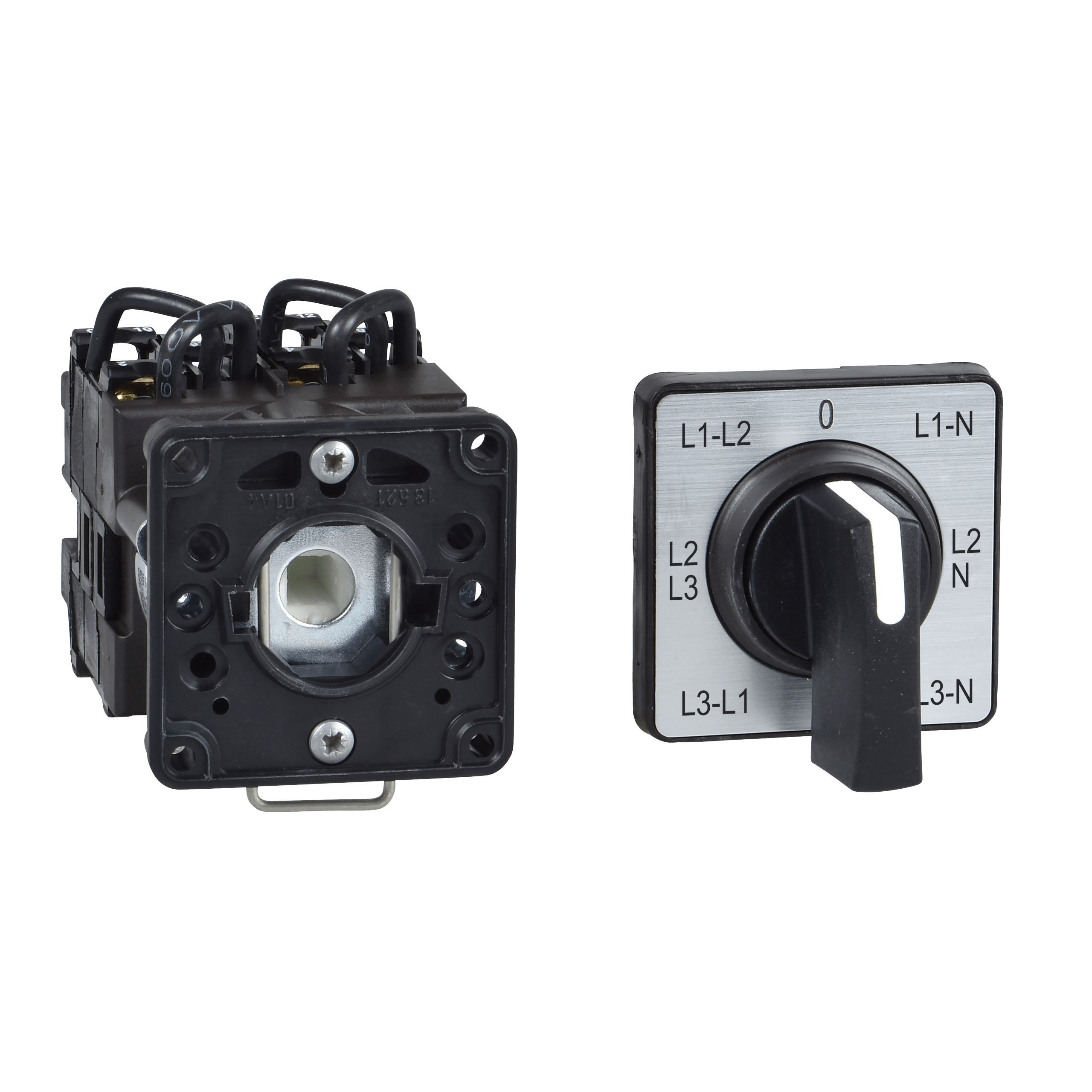 K1F027MCH - Harmony K1, K2, Cam voltmeter switch, 3L and 3LN, 45°, 12 A for Ø22 mm Schneider Electric