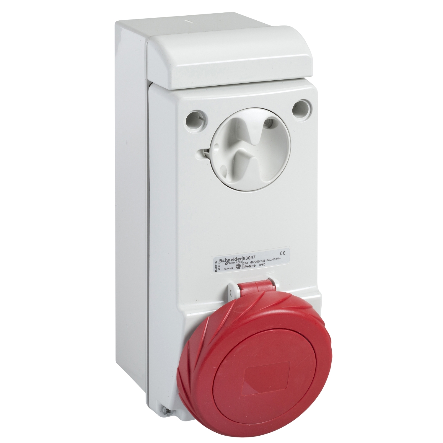 83096 – Unika interlocked socket - 32 A - 3P + E - 380…415 V AC - IP65 - wall | Schneider Electric