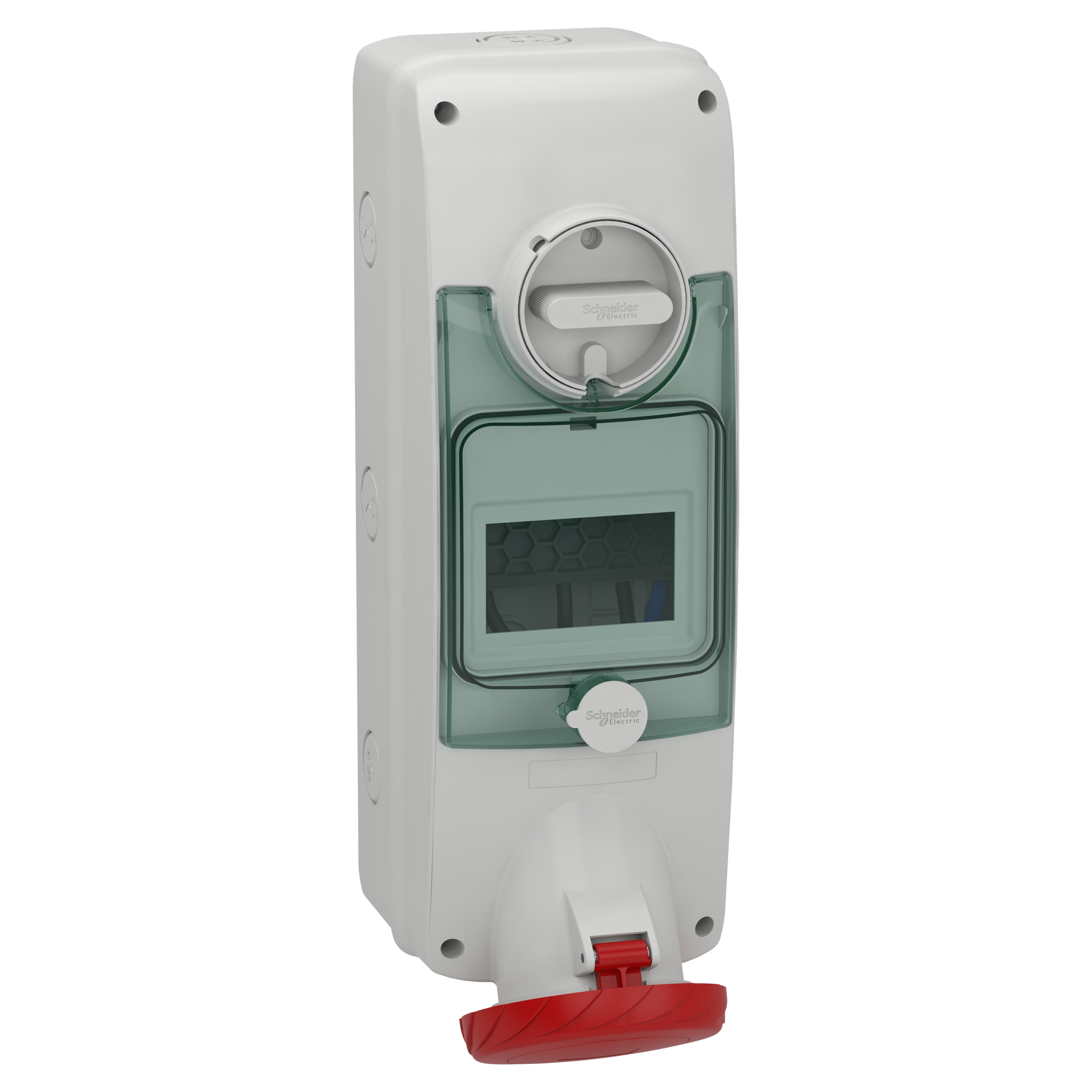 PKB63Q535 - Unika interlocked socket - 63 A - 3P + N + E - 380...415 V AC - IP65 - wall Schneider Electric