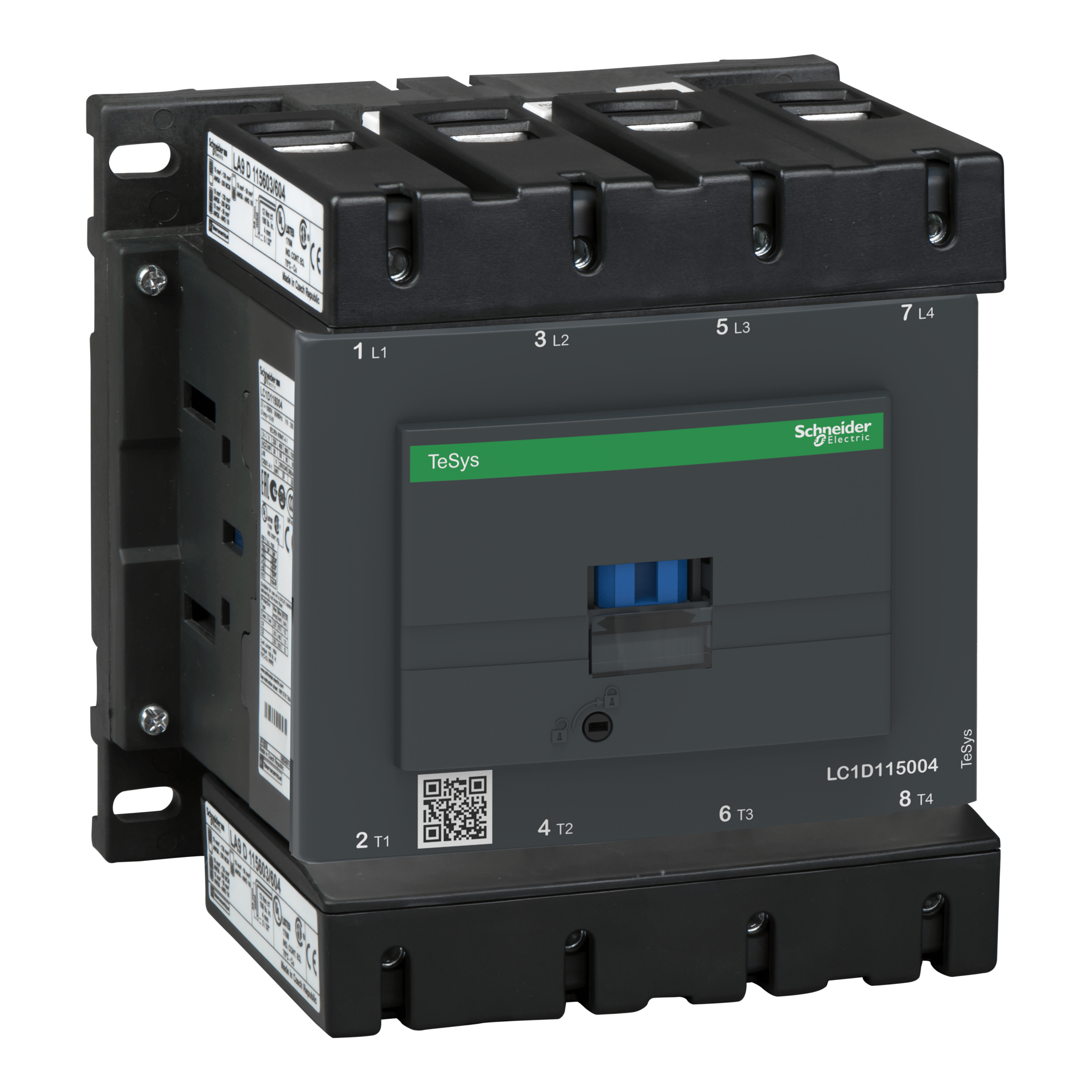 LC1D115004M5 – TeSys D contactor - 4P(4 NO) - AC-1 - <= 440 V 200 A - 220 V AC 50 Hz coil | Schneider Electric