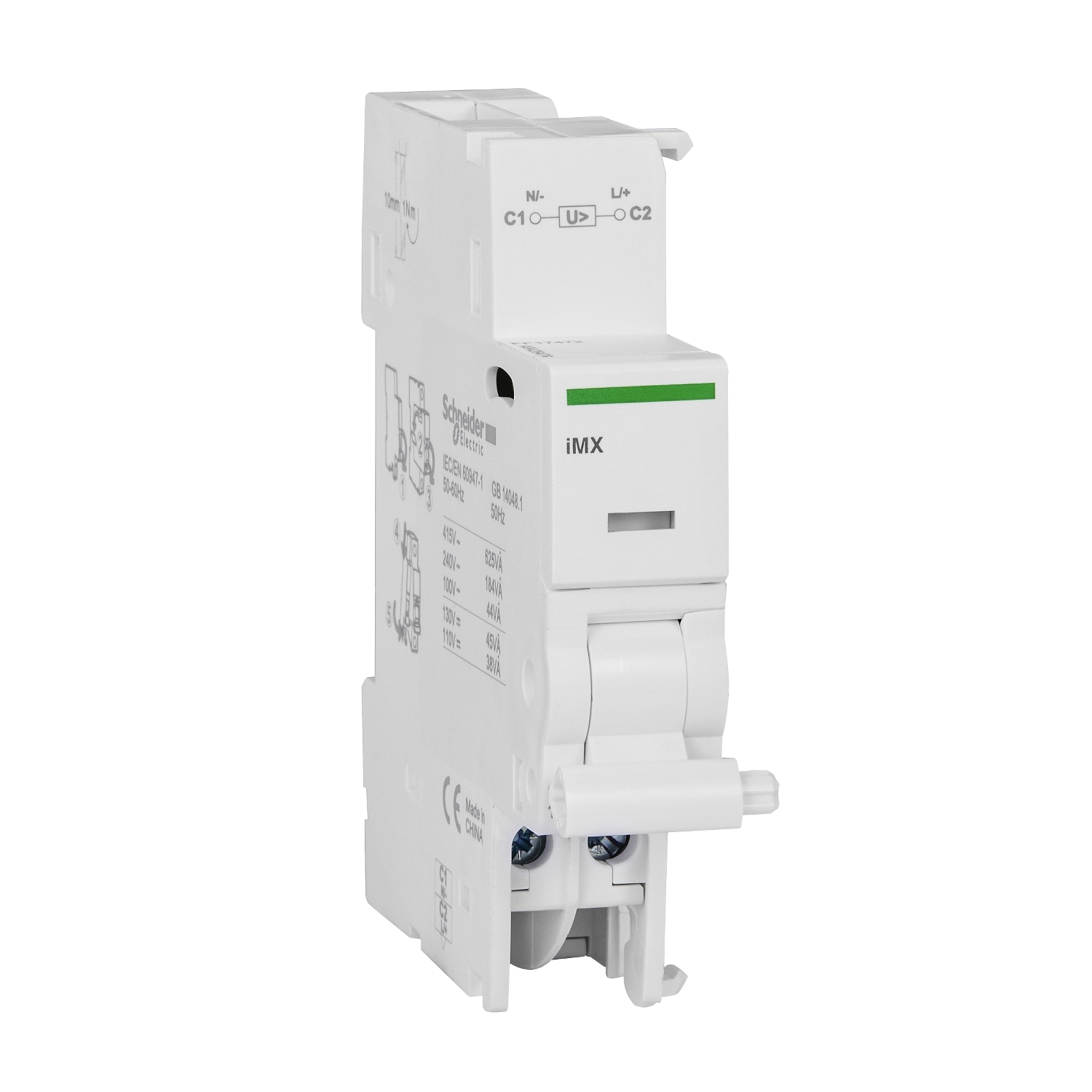 Shunt trip release, Acti9, iMX, voltage release, 100…415 V AC
