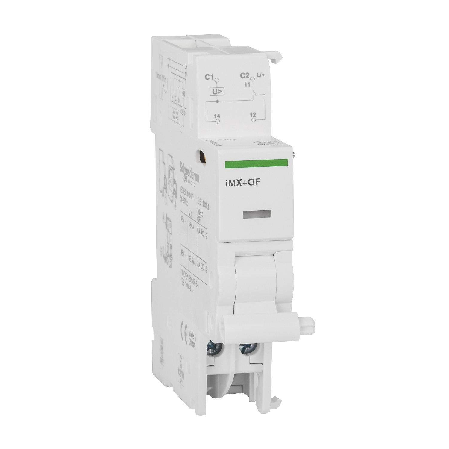 Shunt trip release with OC contact, Acti9, iMX+OF, voltage release, 48 V AC