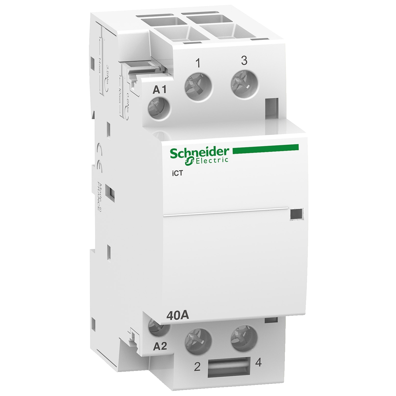 A9C20842 – Contactor iCT, 2 poles, 2 NO, 40 A, 220-240 VAC | Schneider Electric