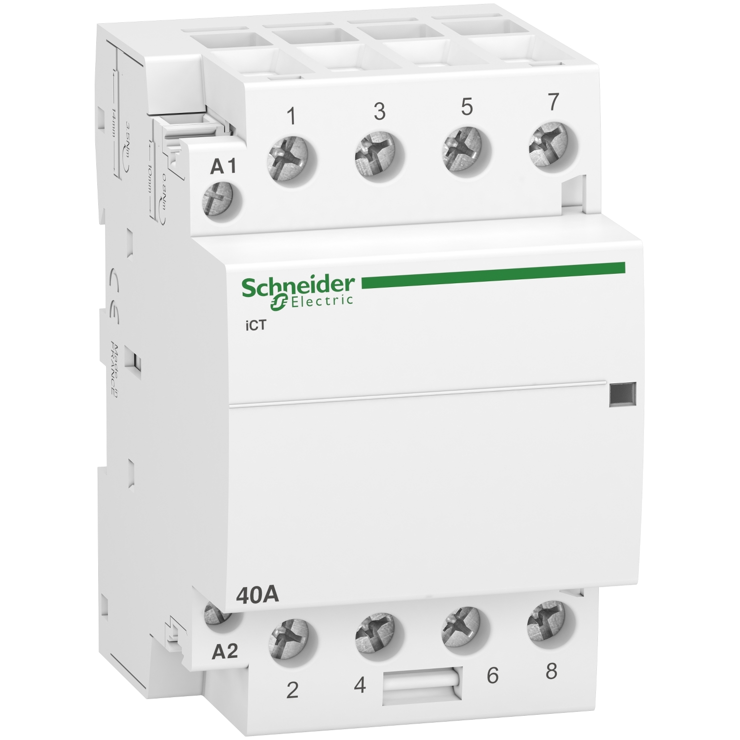 A9C20844 – Contactor iCT, 4 poles, 4 NO, 40 A, 220-240 VAC | Schneider Electric