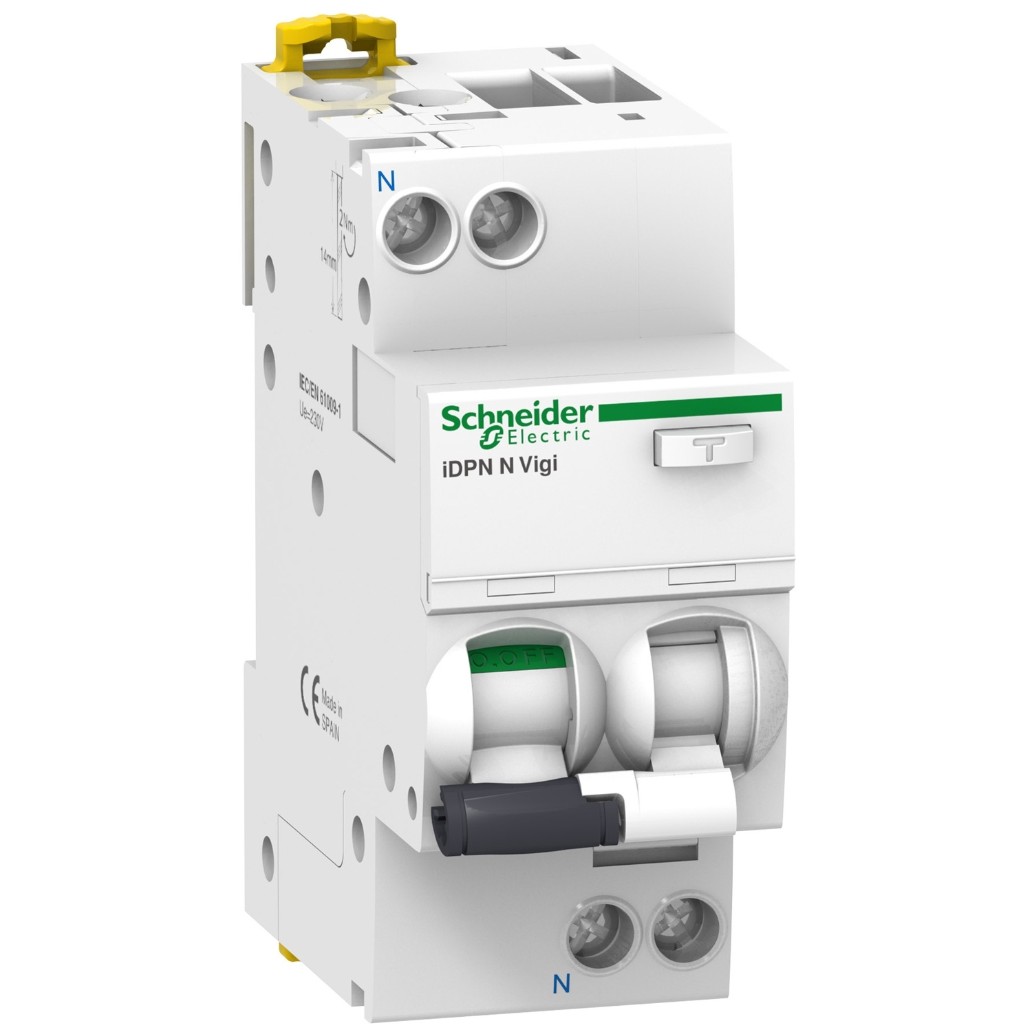 Acti9 iDPN N Vigi - RCBO - 1P+N - 16A - C Curve - 6000A - 30mA - type A
