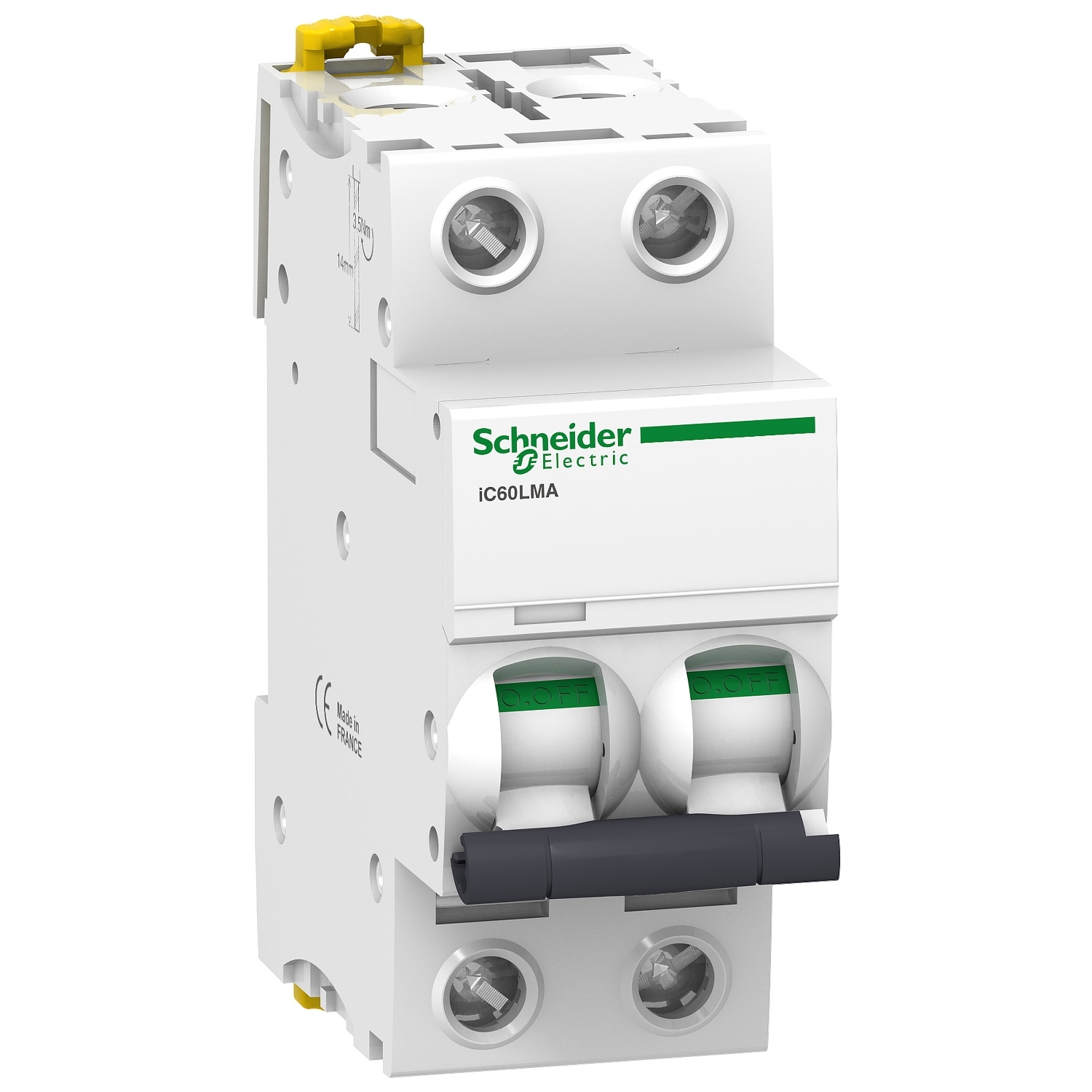 Miniature circuit-breaker, Acti9 iC60L, 2P, 40 A, MA curve, 15000 A (IEC 60898-1), 15 kA (IEC 60947-2)