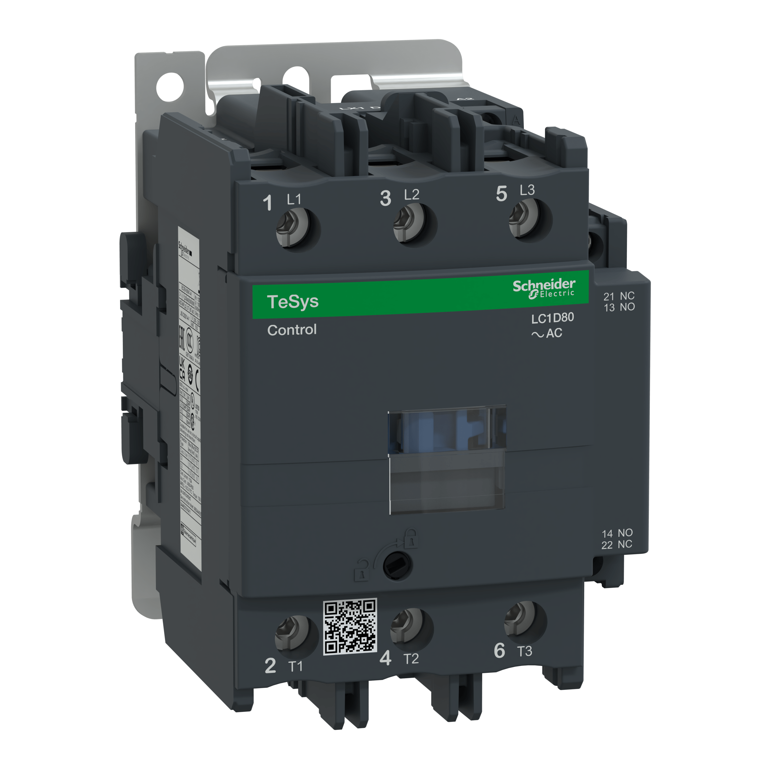 LC1D80FE7 - TeSys D contactor - 3P(3 NO) - AC-3 - <= 440 V 80 A - 115 V AC 50/60 Hz coil Schneider Electric