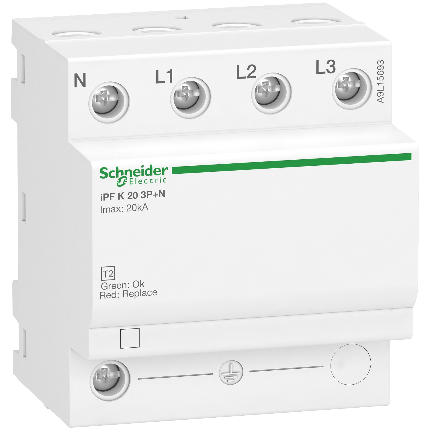 A9L15693 – IPF K 20 modular surge arrester, 3 poles + N, 340V | Schneider Electric