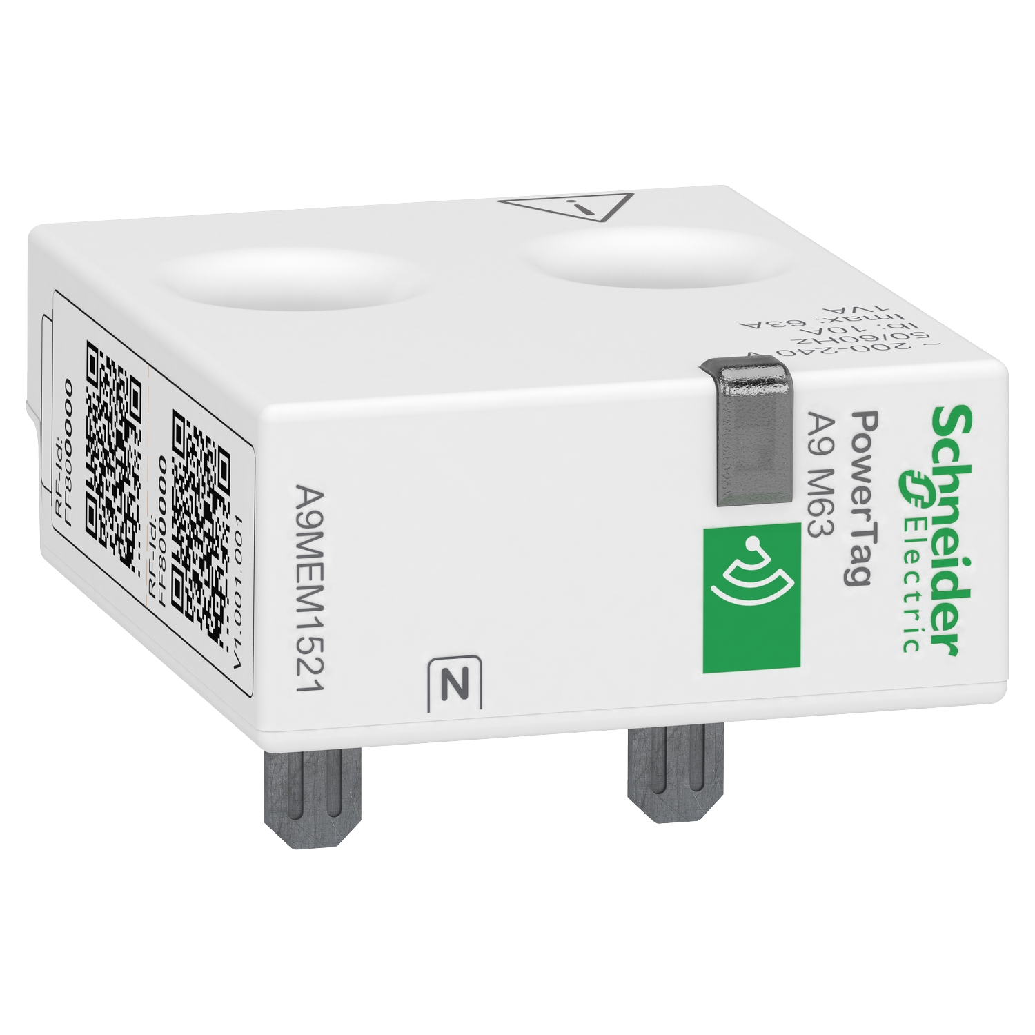 A9MEM1521 – Energy sensor, PowerTag Monoconnect 63A 1P+N top position | Schneider Electric