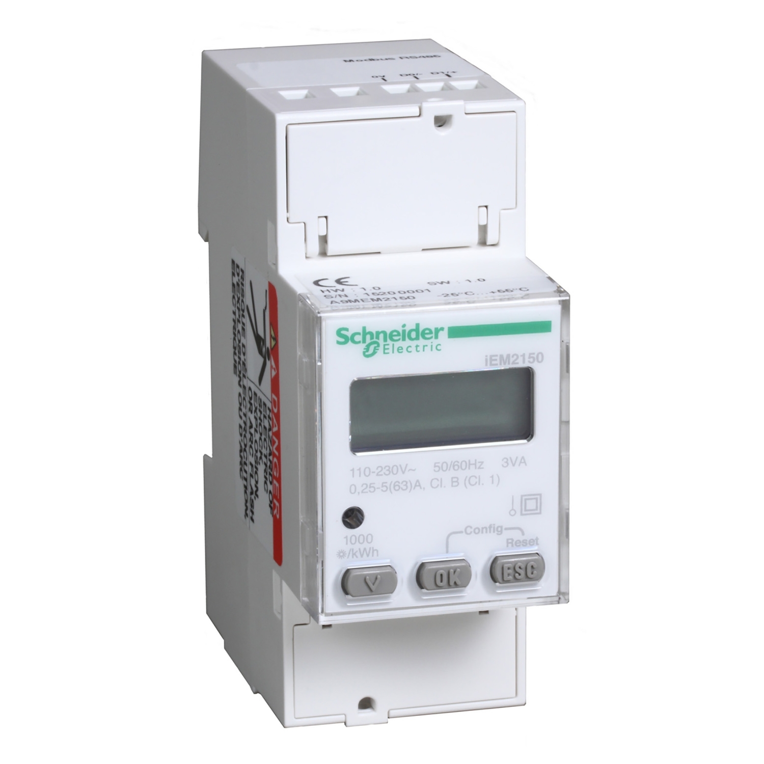 A9MEM2150 – Modular single phase power meter iEM2150 - 230V - 63A with comm Modbus | Schneider Electric
